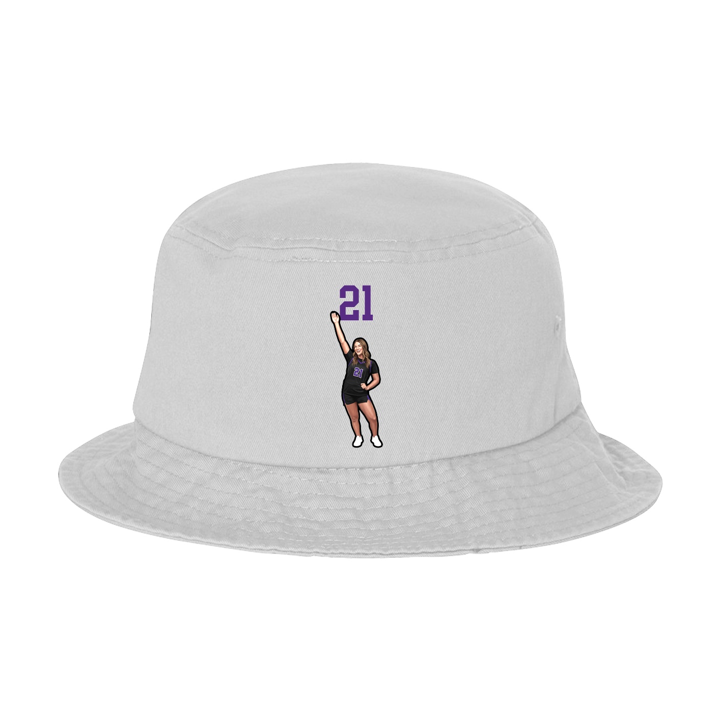Bucket Cap — Number Top in White