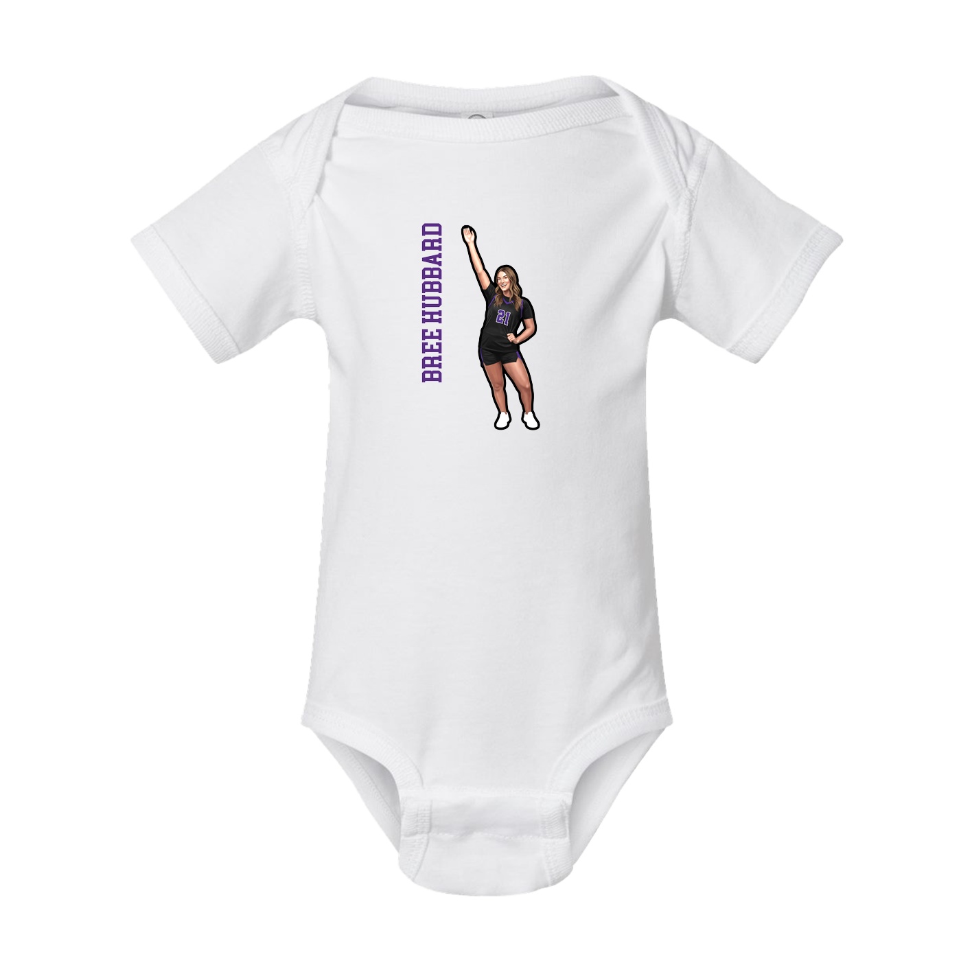 Baby Onesie — Name Vertical in White