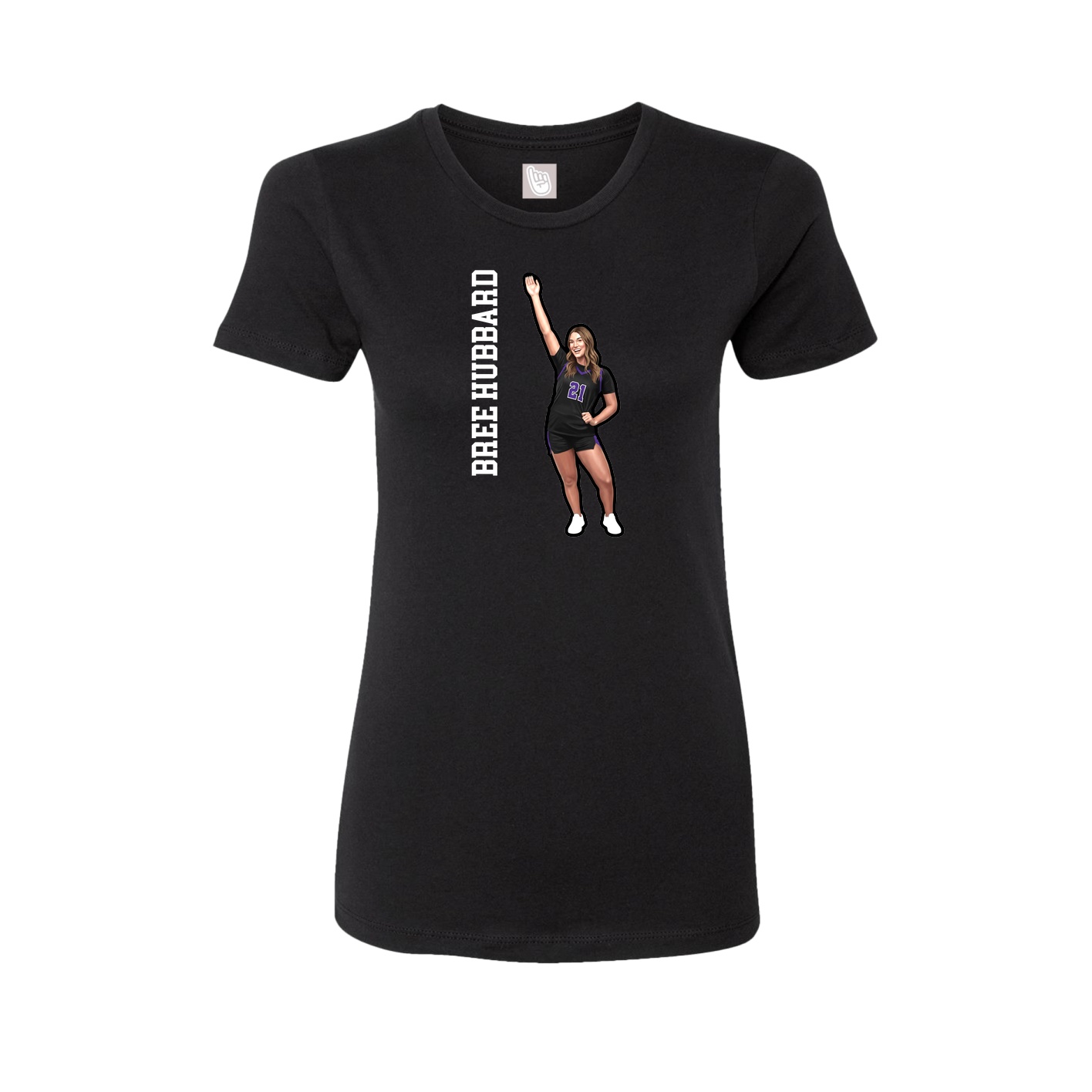 Womens Tee — Name Vertical in Black