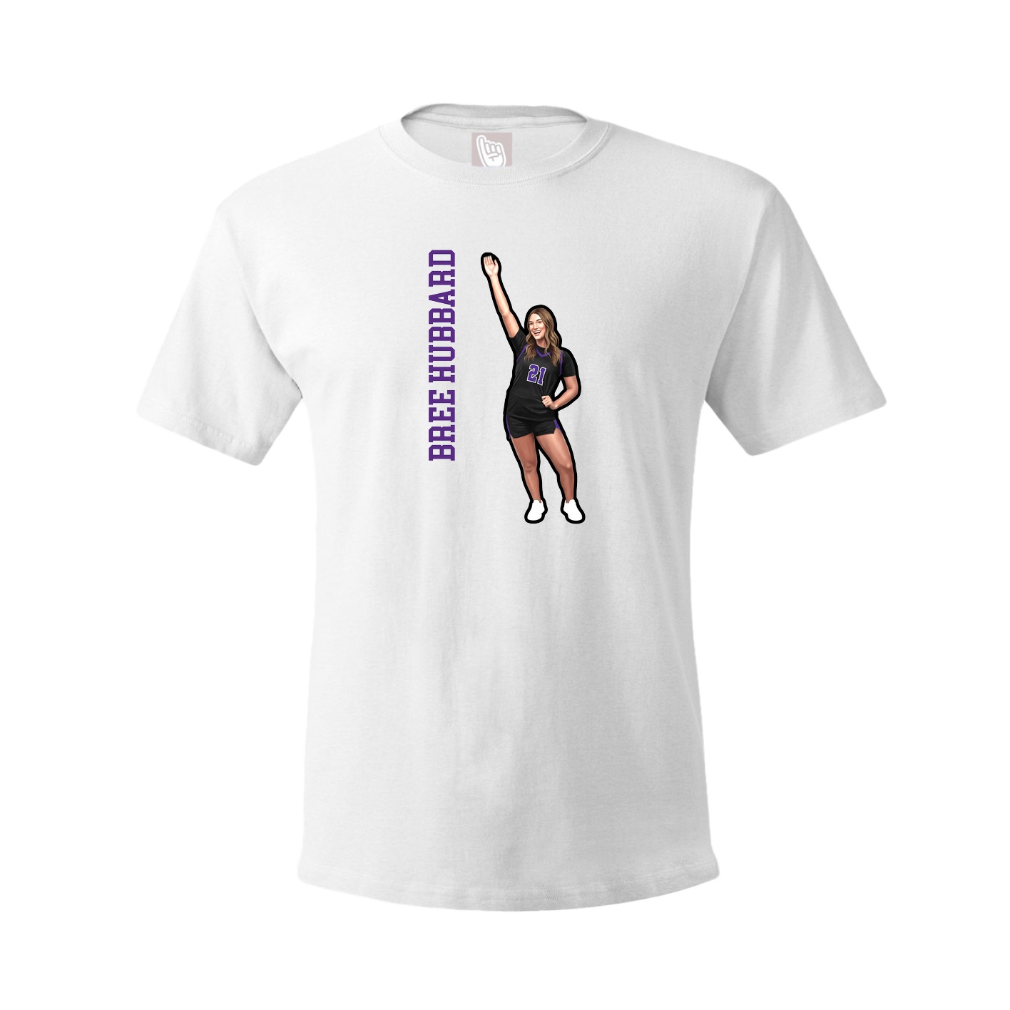 Youth Tee — Name Vertical in White