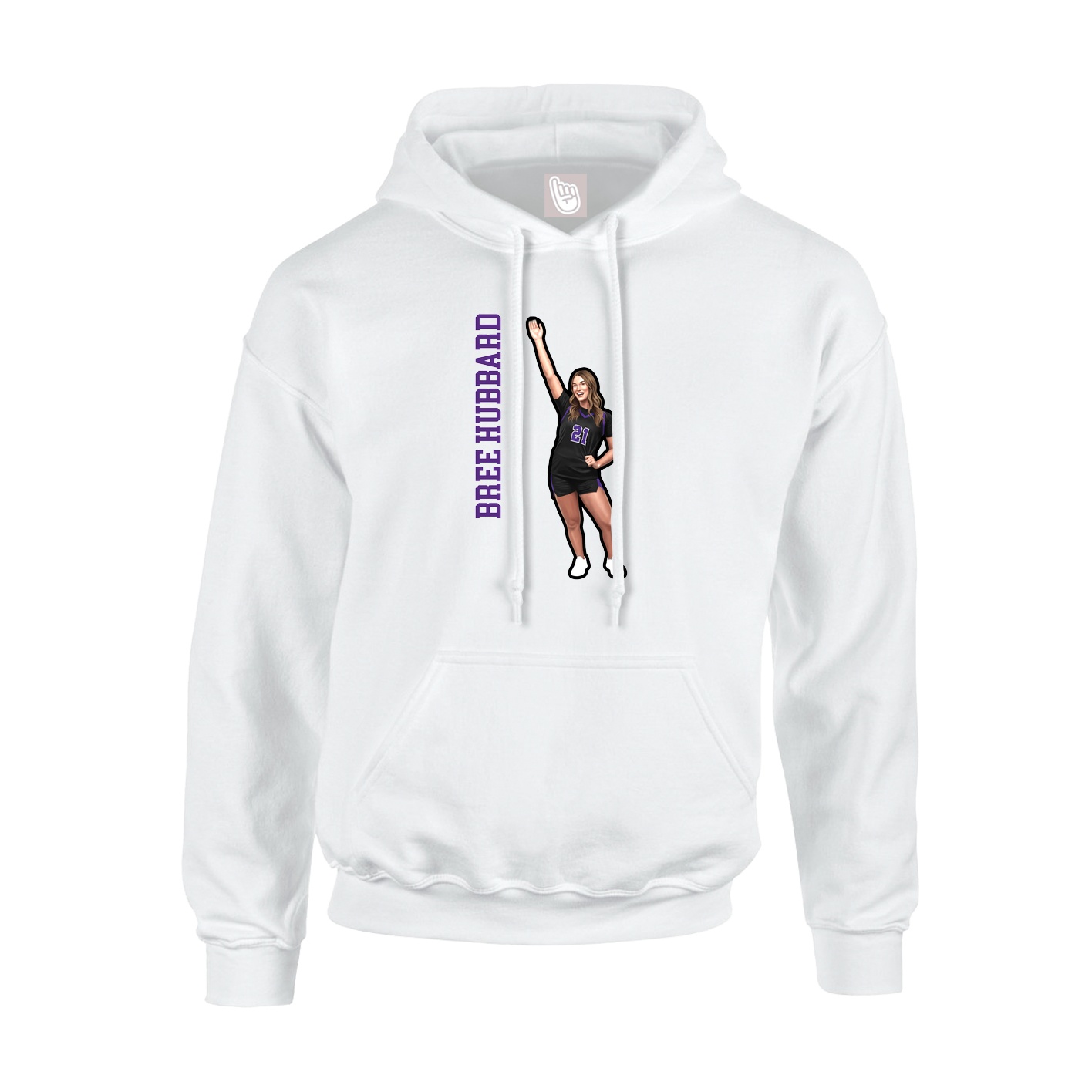 Youth Hoodie — Name Vertical in White