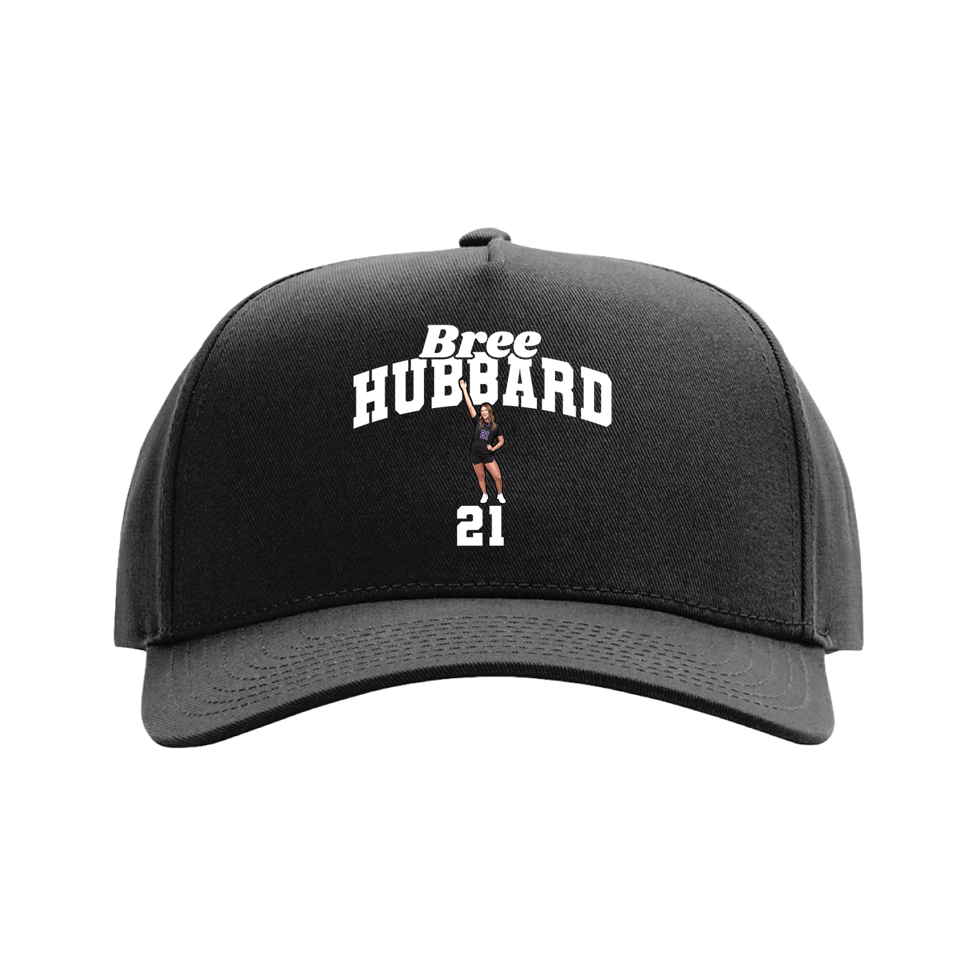 Full Fabric Five-Panel Champ Cap — Signature Arch in Black