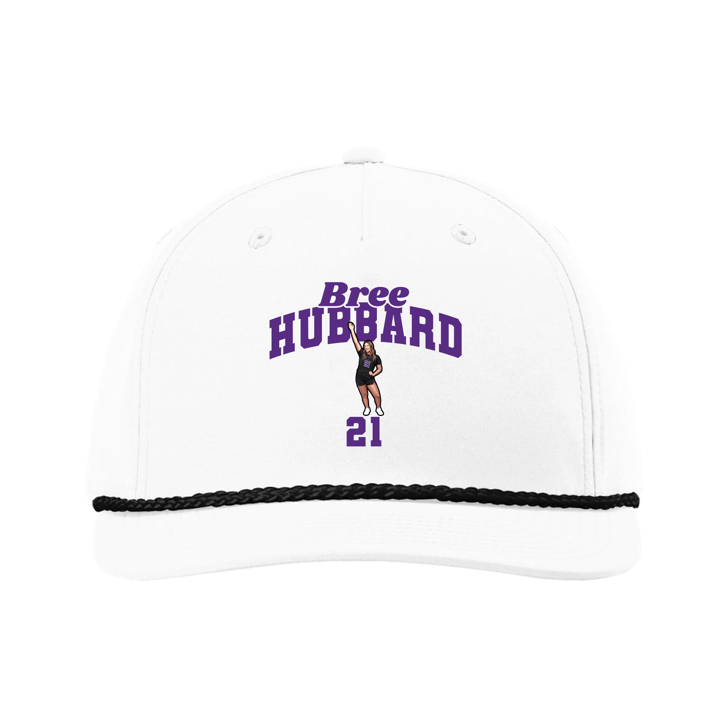 Five-Panel Classic Rope Cap — Signature Arch in White