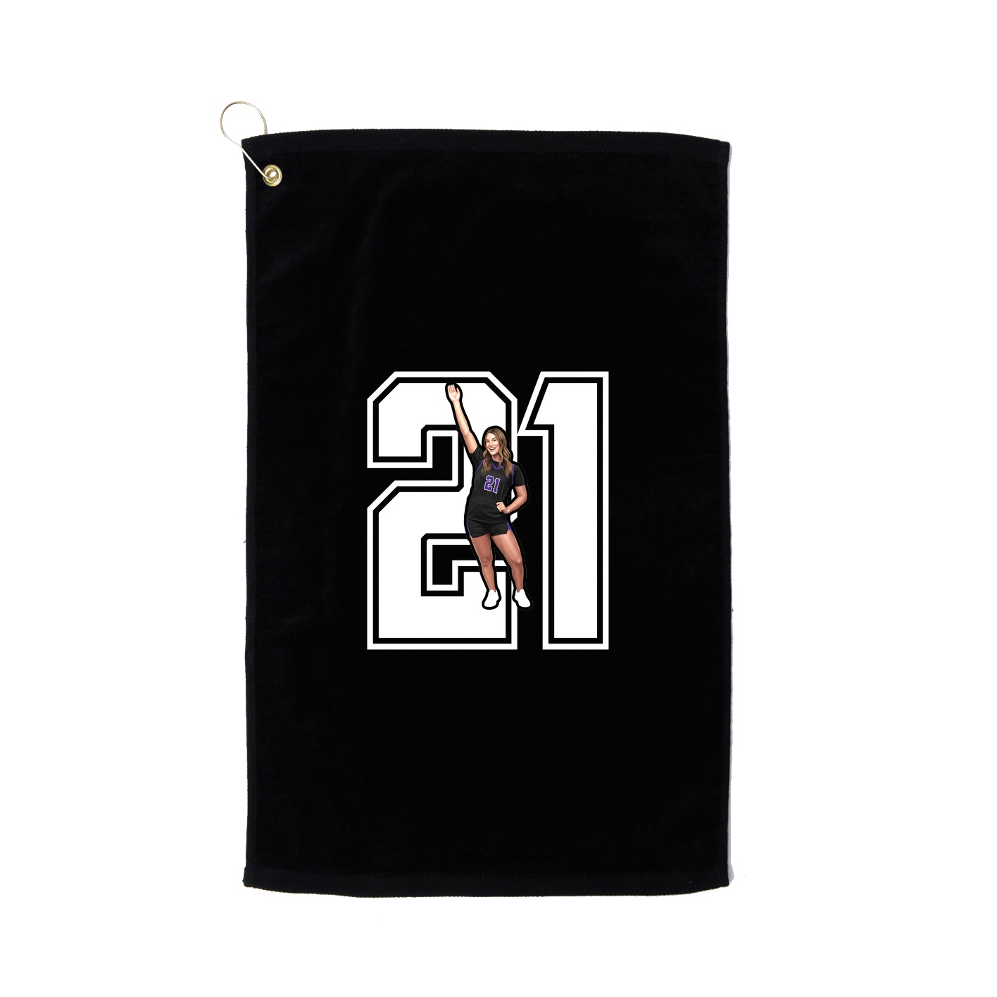 Golf Towel — Number in Black