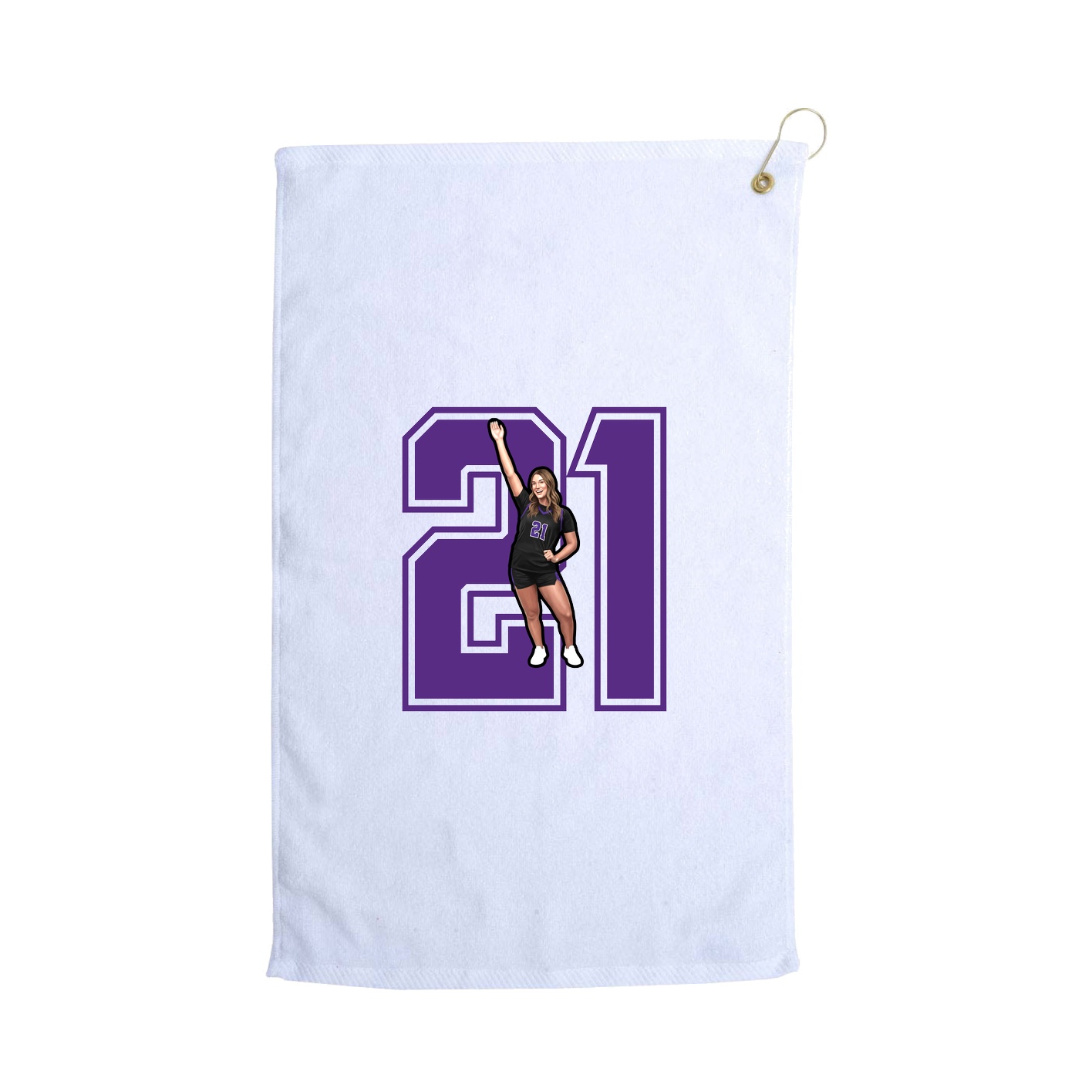 Golf Towel — Number in White