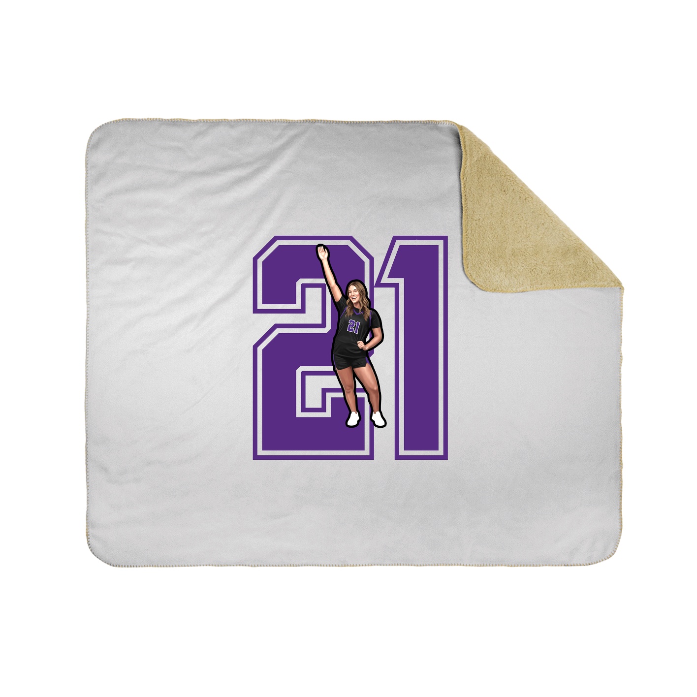 Throw Blanket — Number in White