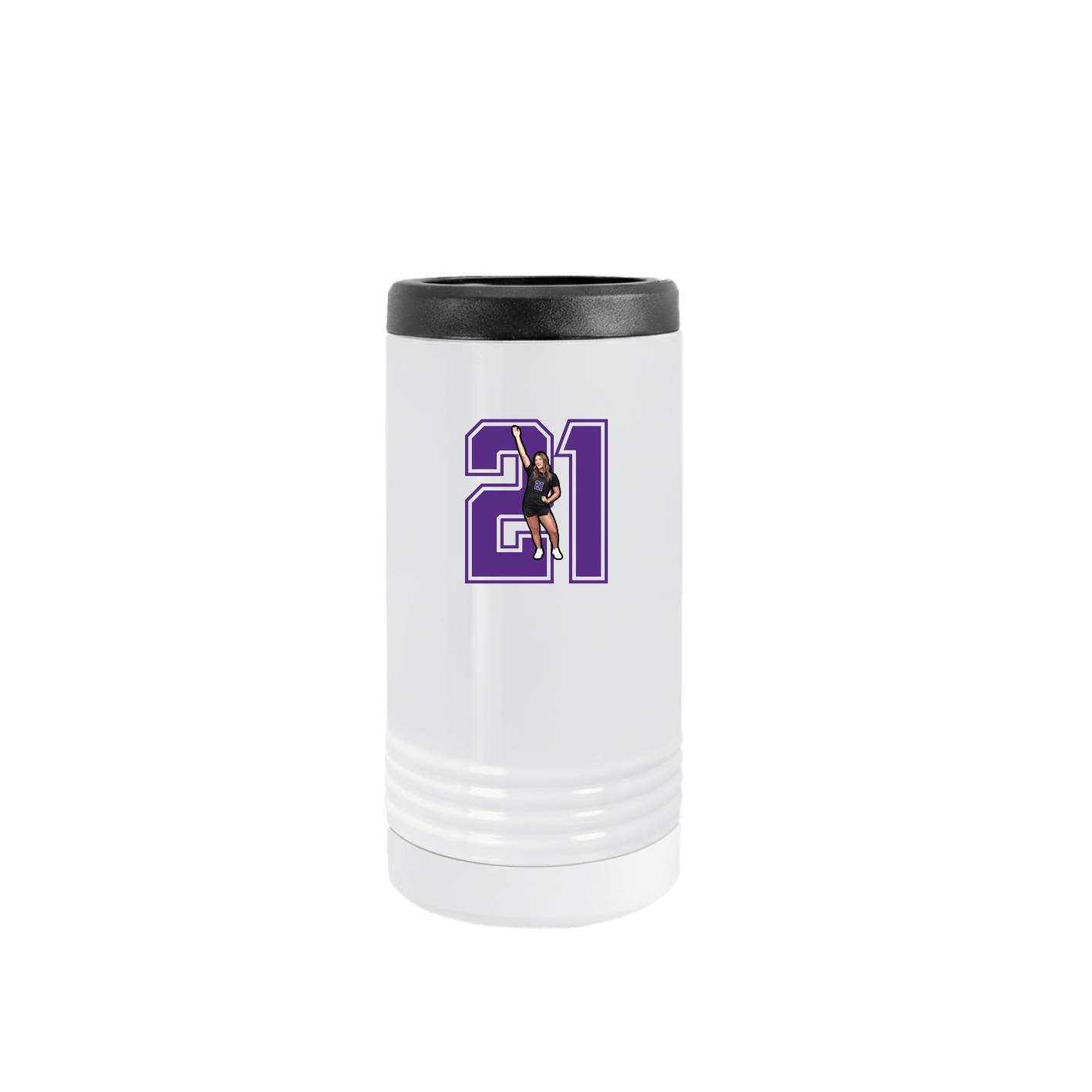 Slim Beverage Holder — Number in White