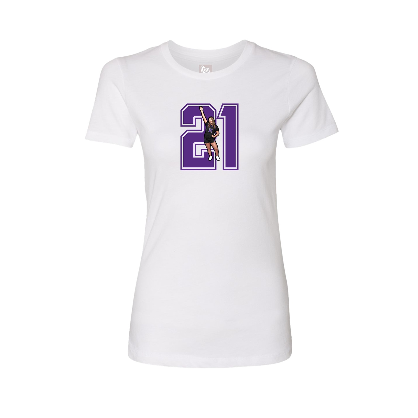 Womens Tee — Number in White