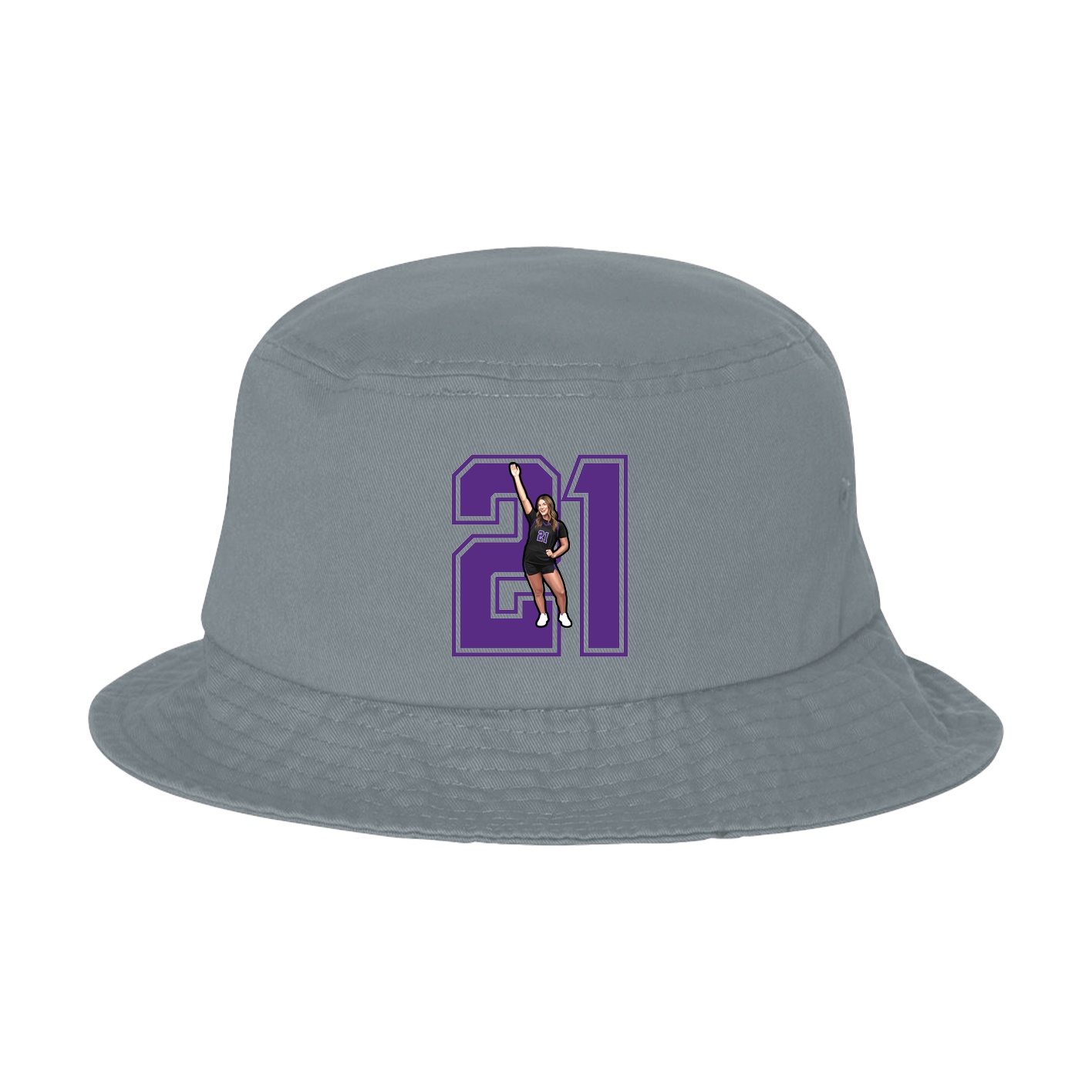 Bucket Cap — Number in Grey