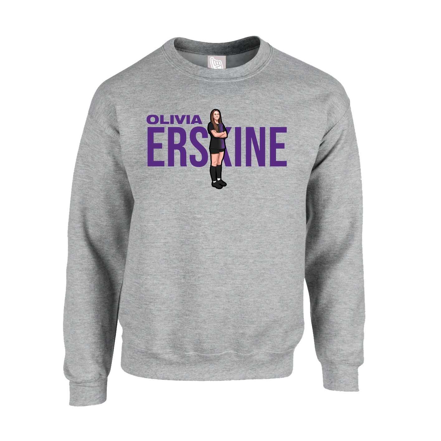 Fleece Crew — Player Name in Grey
