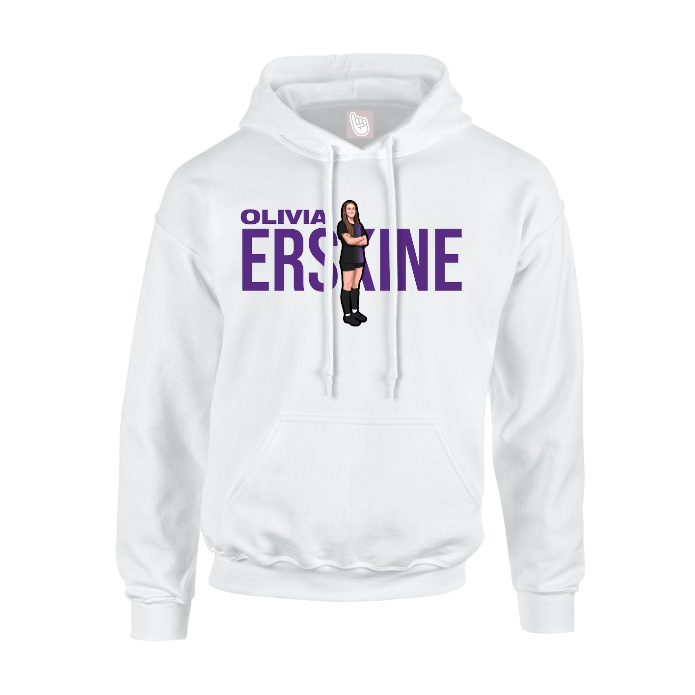 Youth Hoodie — Player Name in White