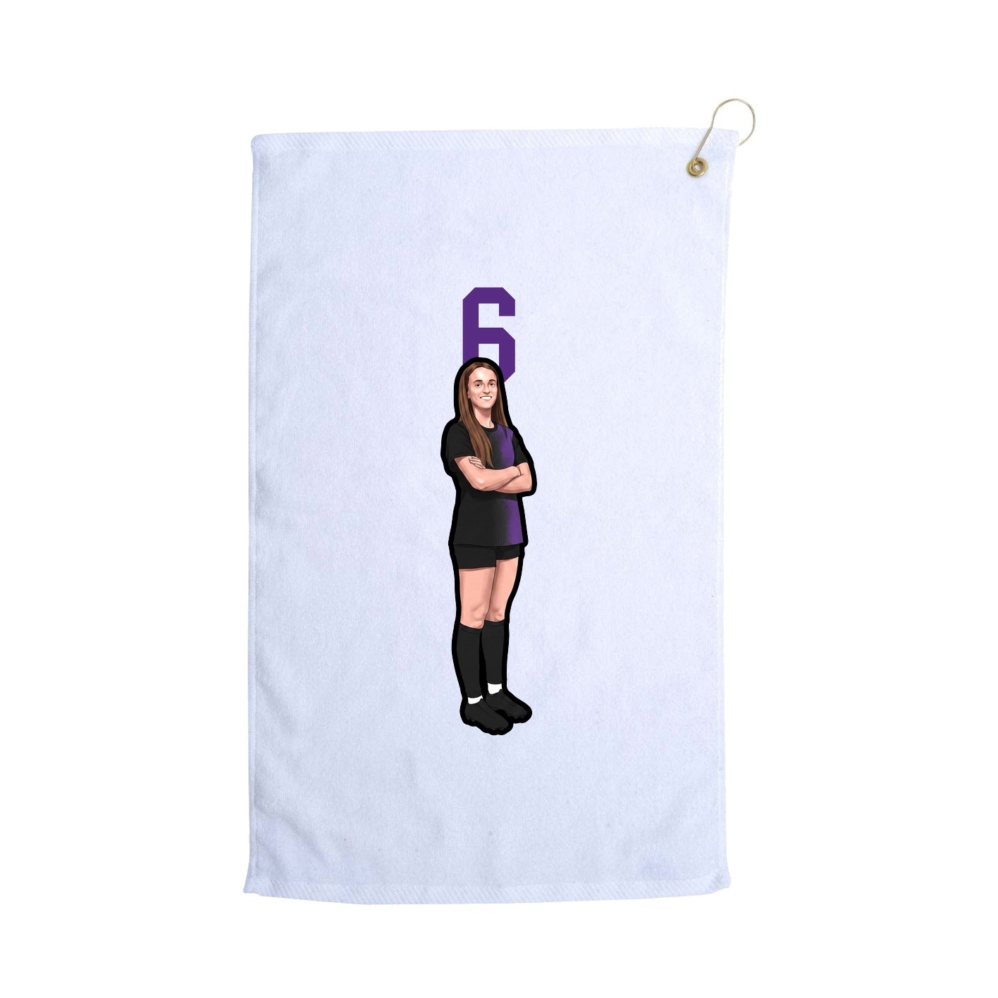 Golf Towel — Number Top in White