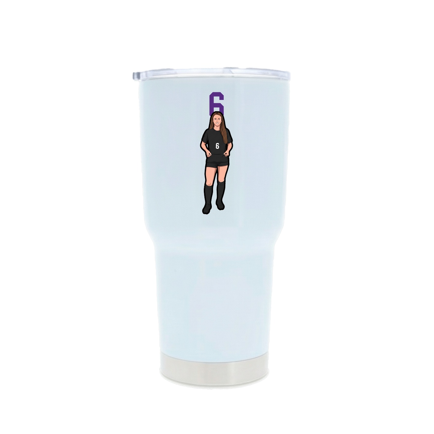 30oz Stainless Steel Tumbler — Number Top in White