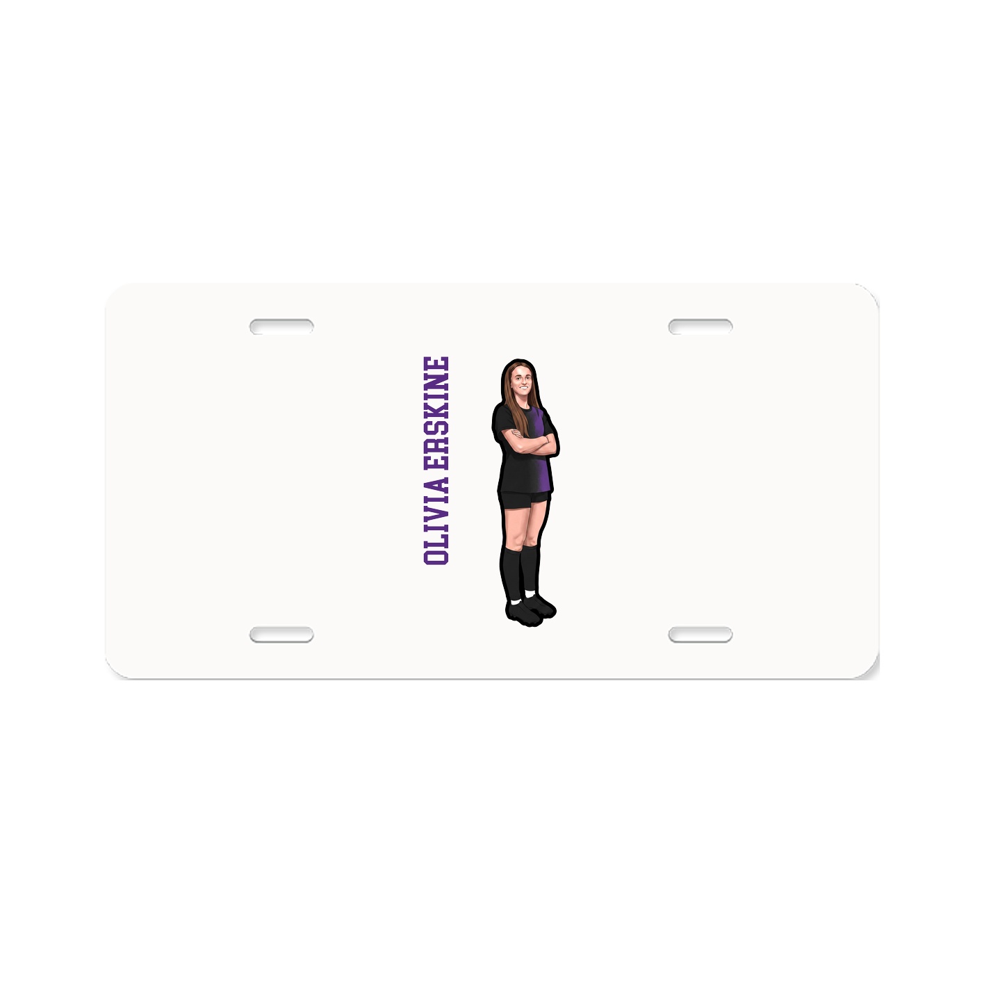 License Plate — Name Vertical in Classic