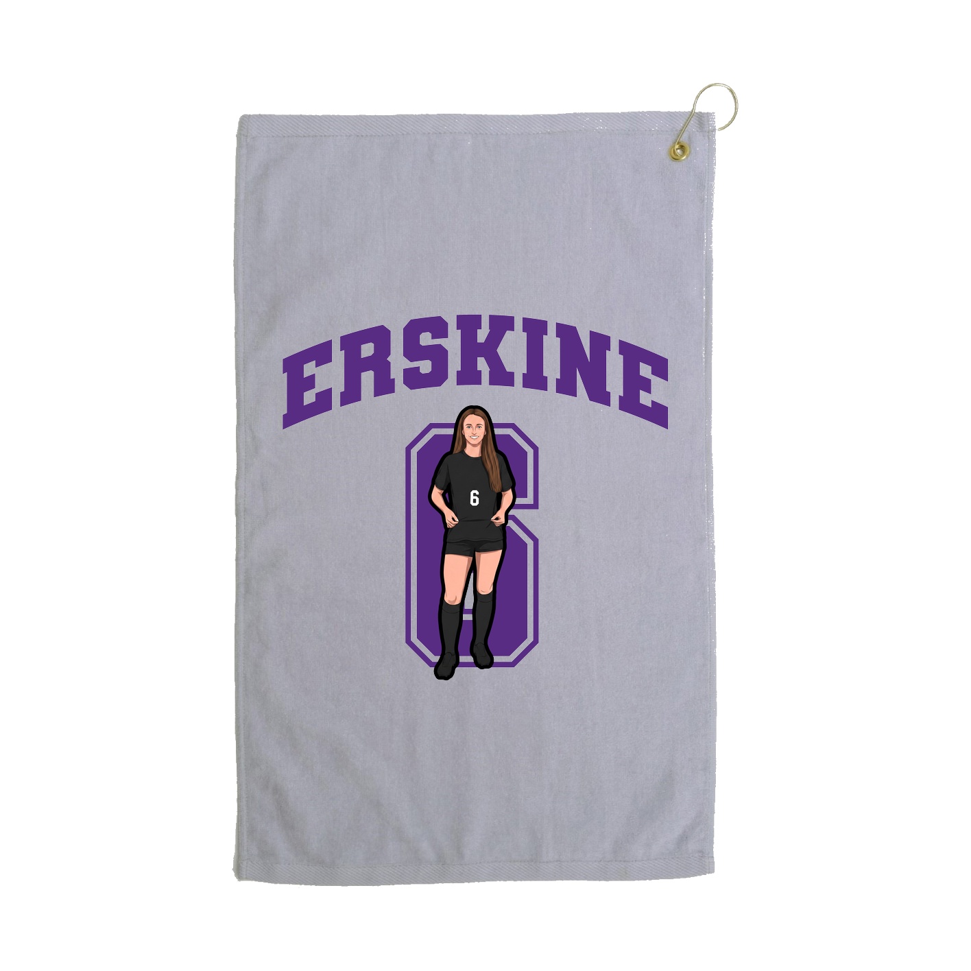 Golf Towel — Number in Grey