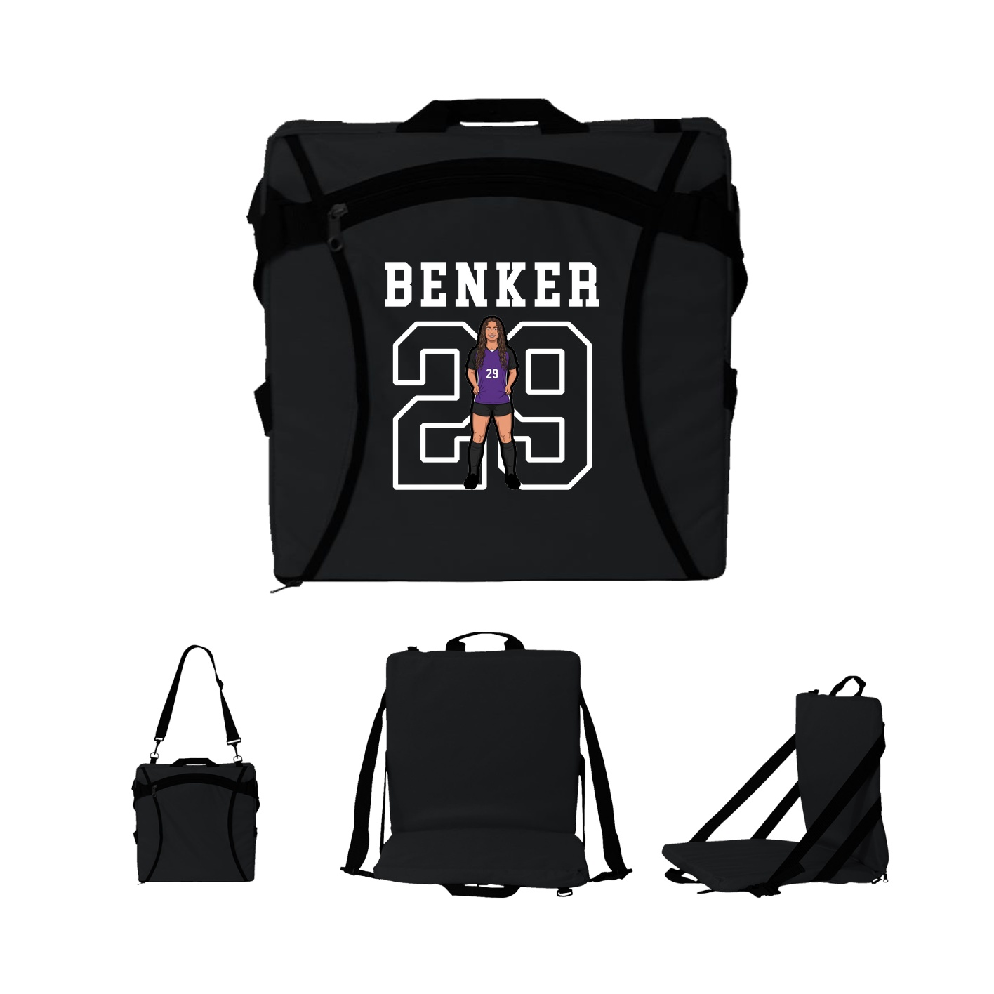 Folding Stadium Seat — Shirsey in Black