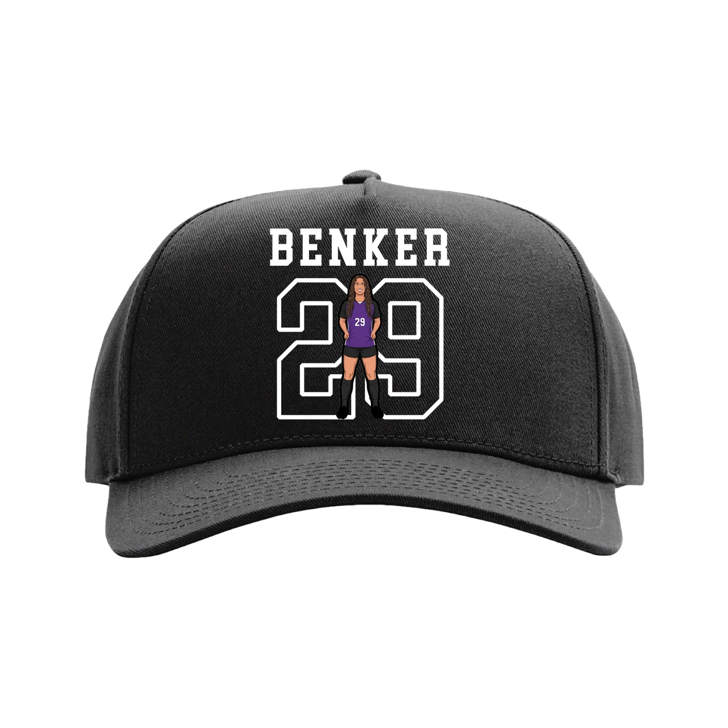 Full Fabric Five-Panel Champ Cap — Shirsey in Black