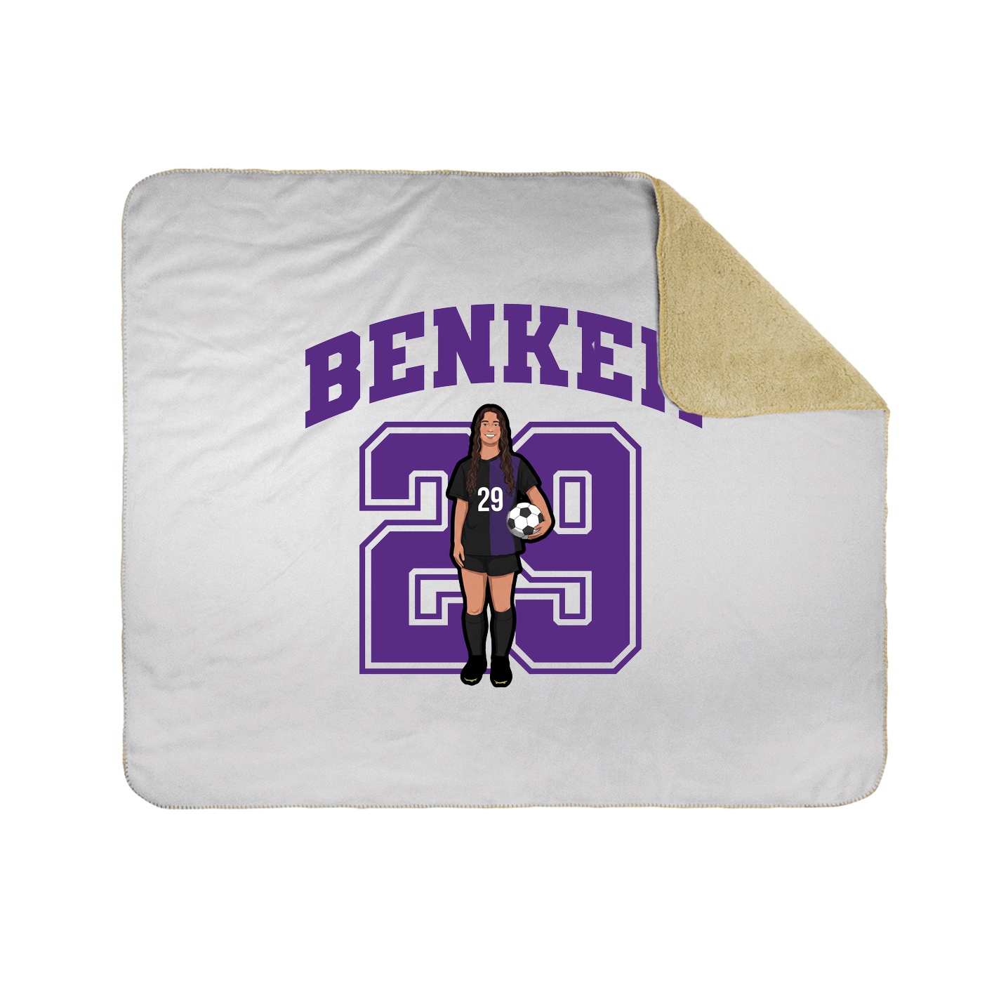 Throw Blanket — Number in White