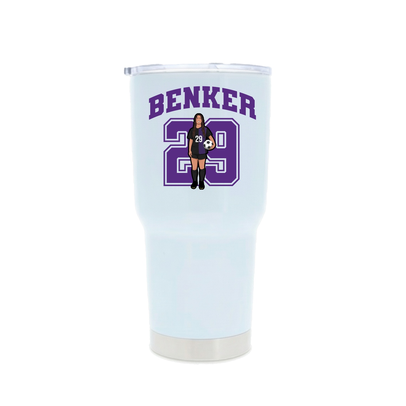 30oz Stainless Steel Tumbler — Number in White