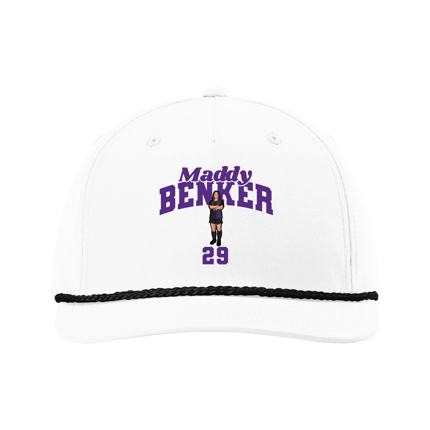 Five-Panel Classic Rope Cap — Signature Arch in White