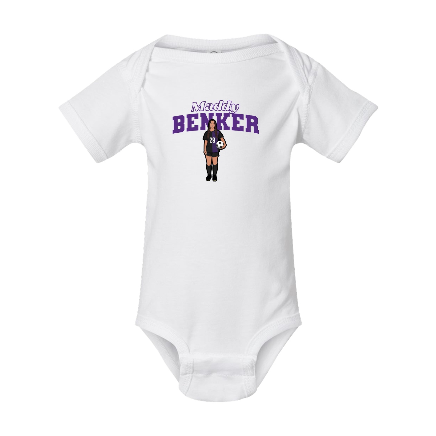 Baby Onesie — Name Arch in White