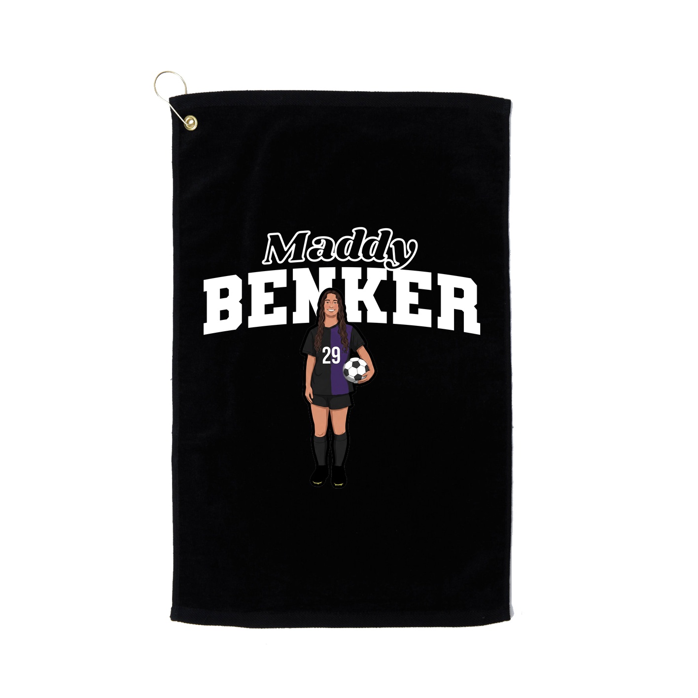 Golf Towel — Name Arch in Black