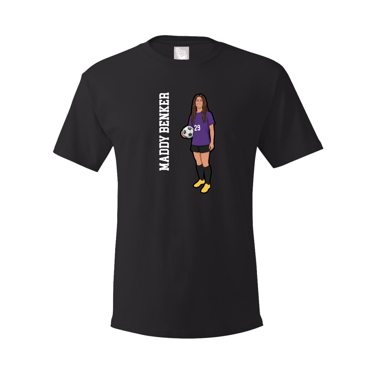 Youth Tee — Name Vertical in Black