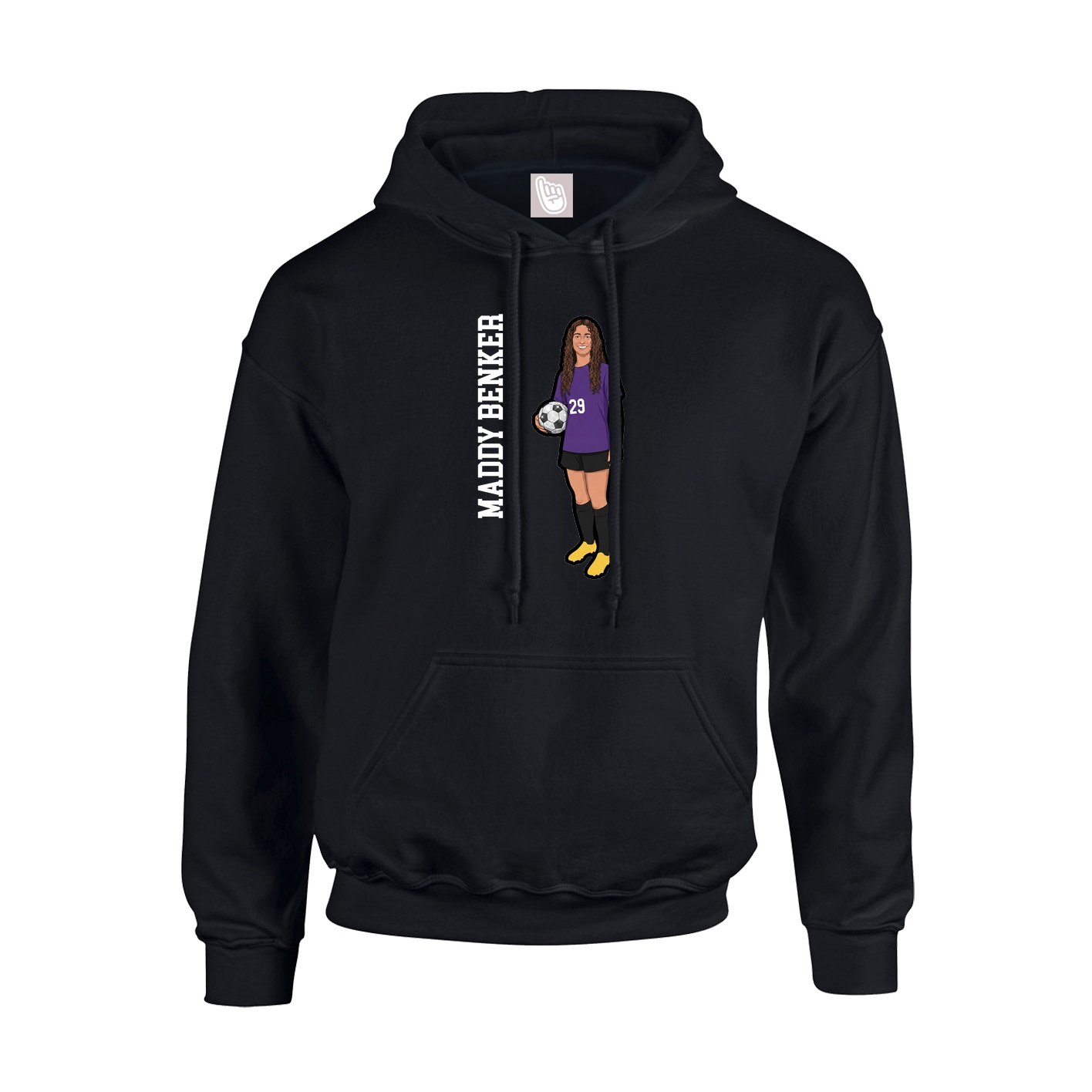 Hoodie — Name Vertical in Black