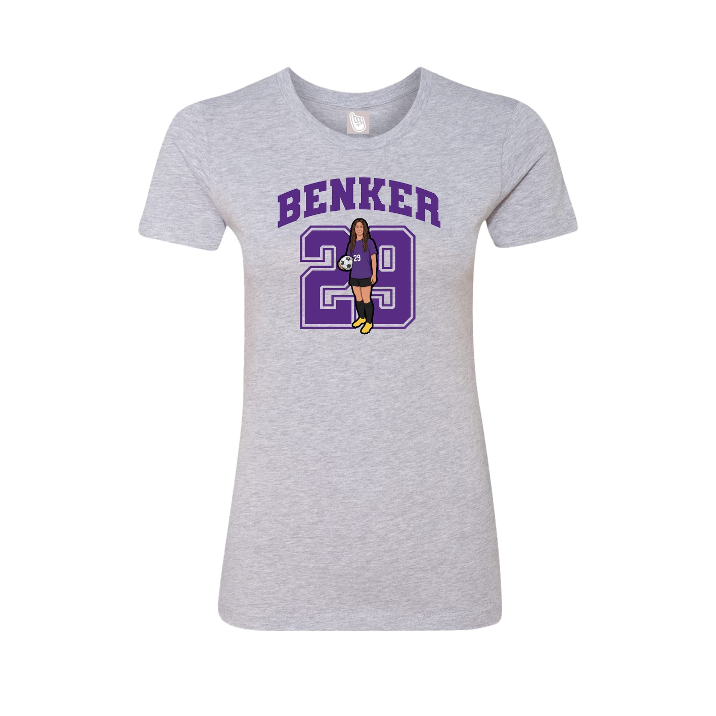 Fitted Women's Tee — Number in Grey