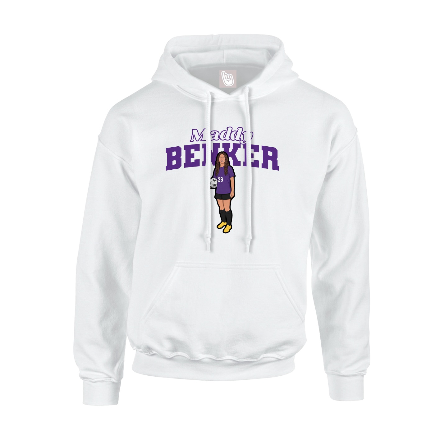 Hoodie — Name Arch in White