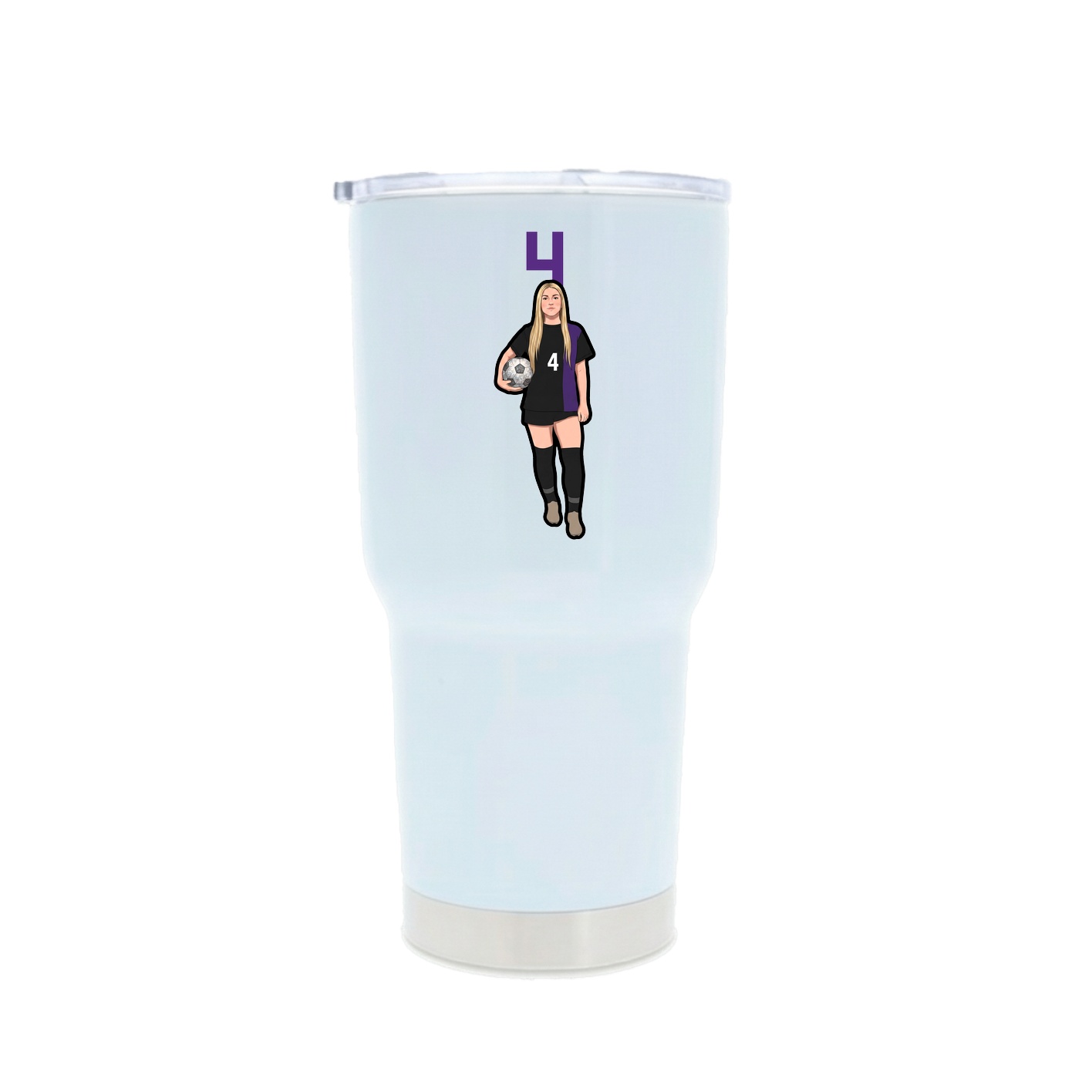 30oz Stainless Steel Tumbler — Number Top in White