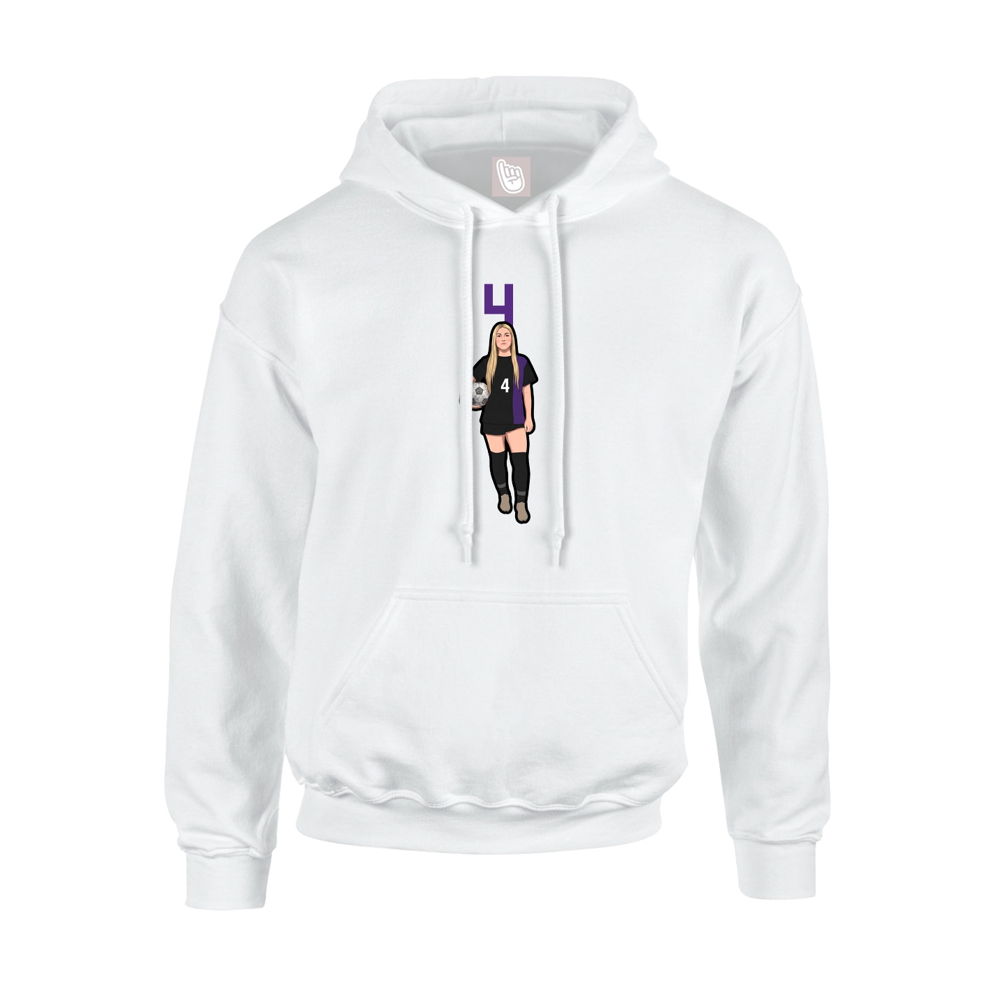Hoodie — Number Top in White