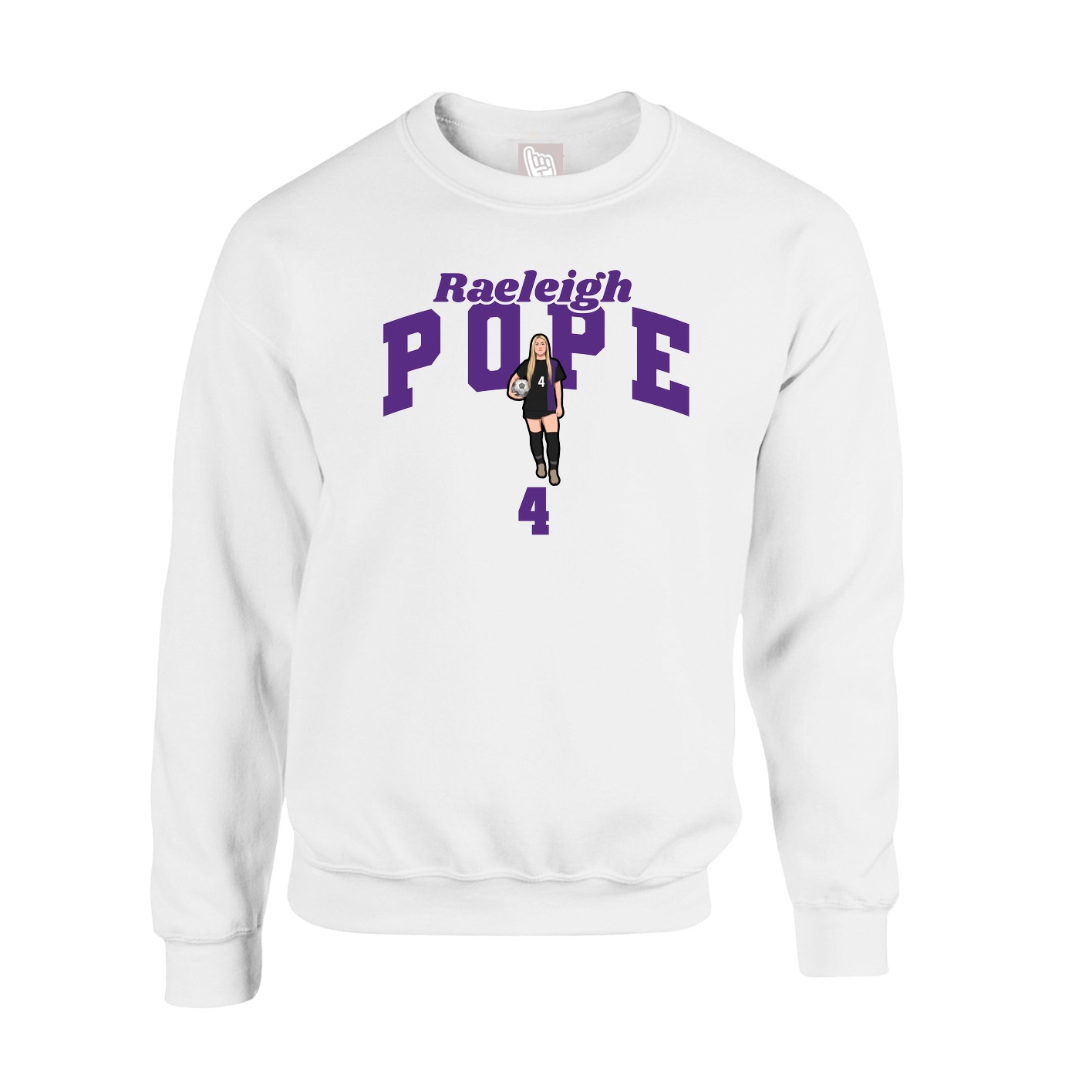 Fleece Crew — Signature Arch in White