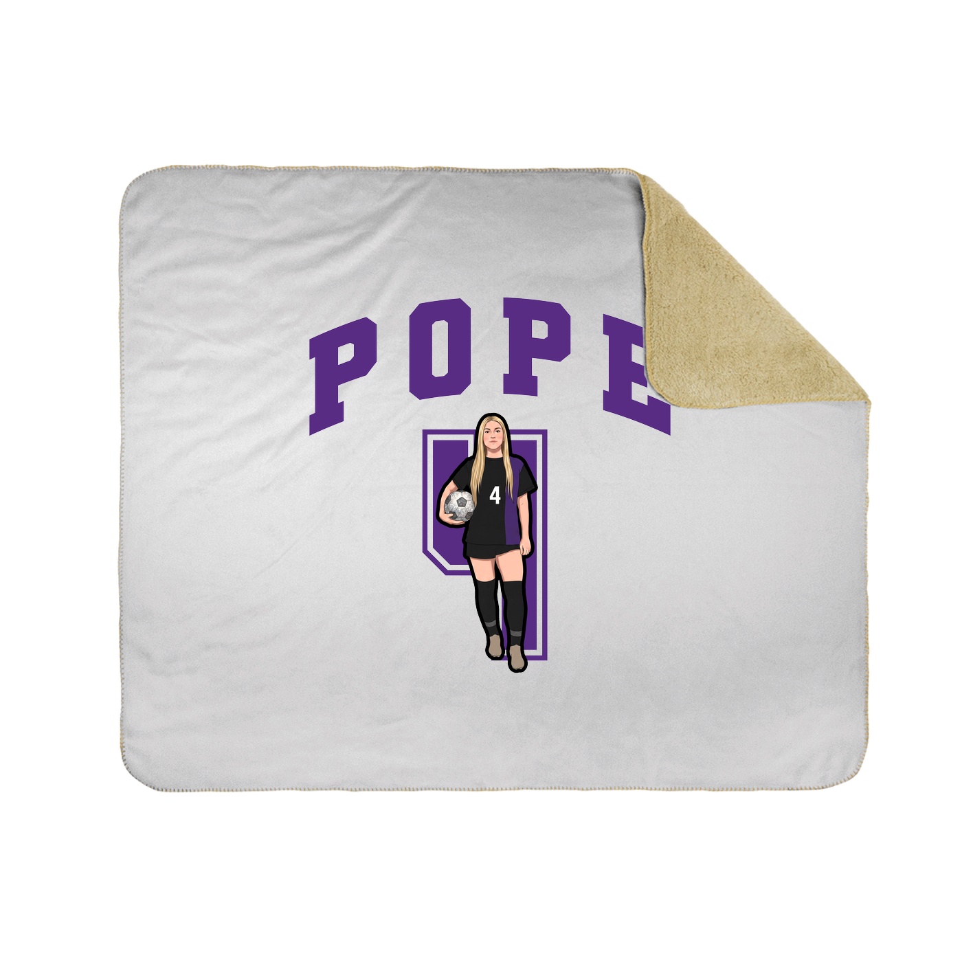 Throw Blanket — Number in White