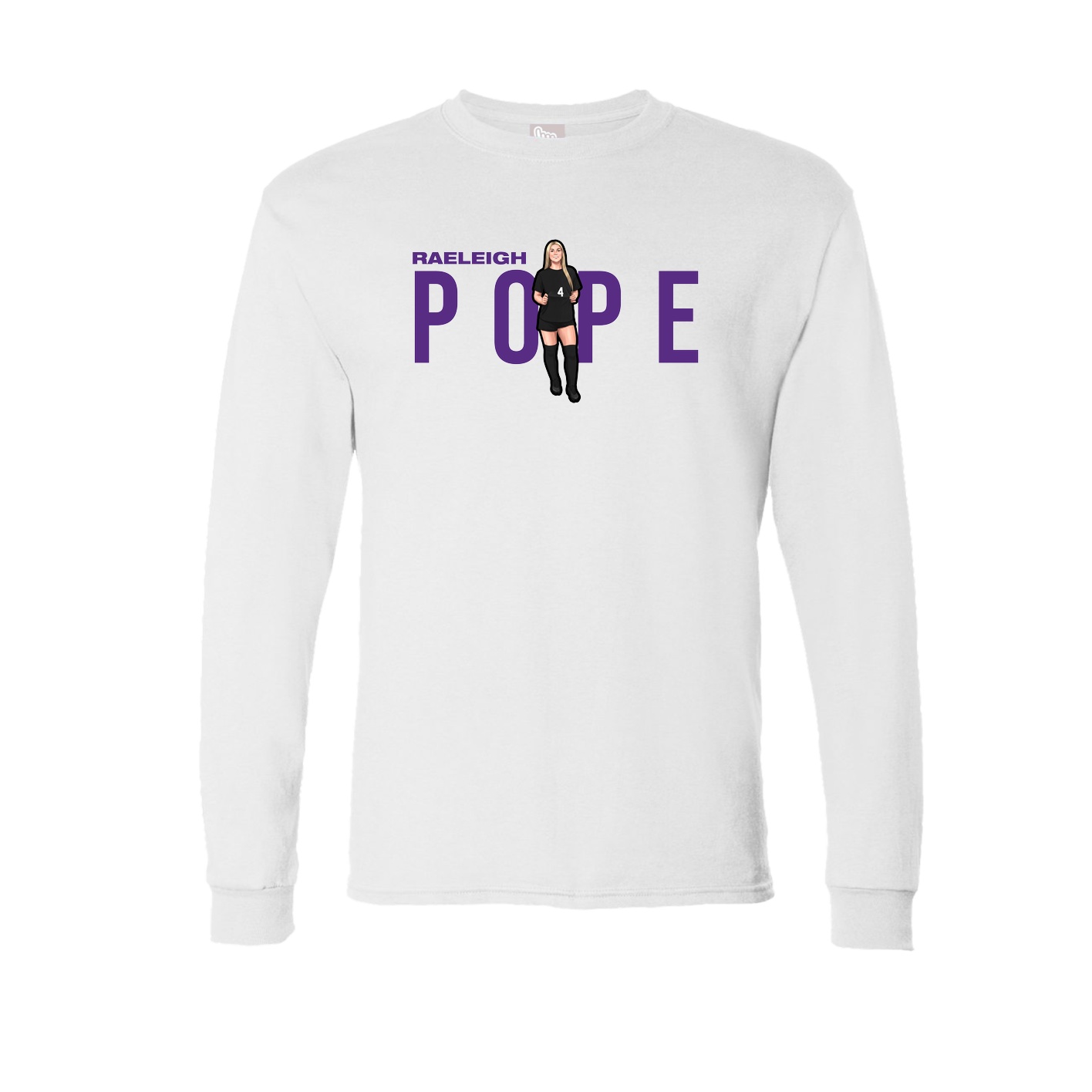 Long Sleeve Tee — Player Name in White
