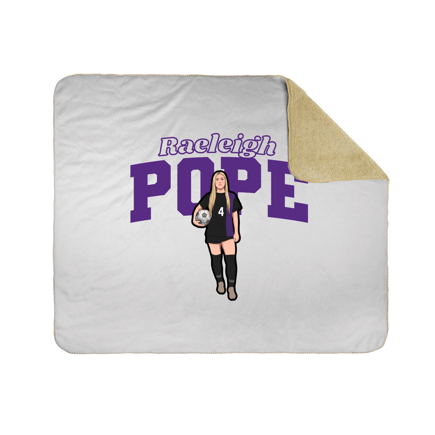 Throw Blanket — Name Arch in White
