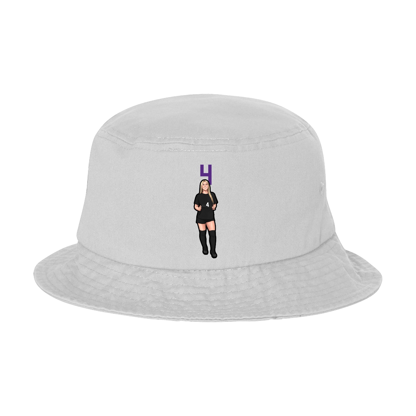 Bucket Cap — Number Top in White