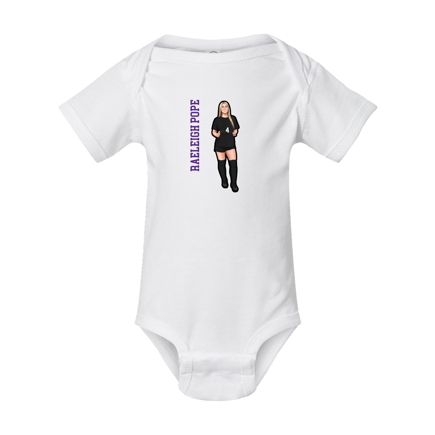 Baby Onesie — Name Vertical in White