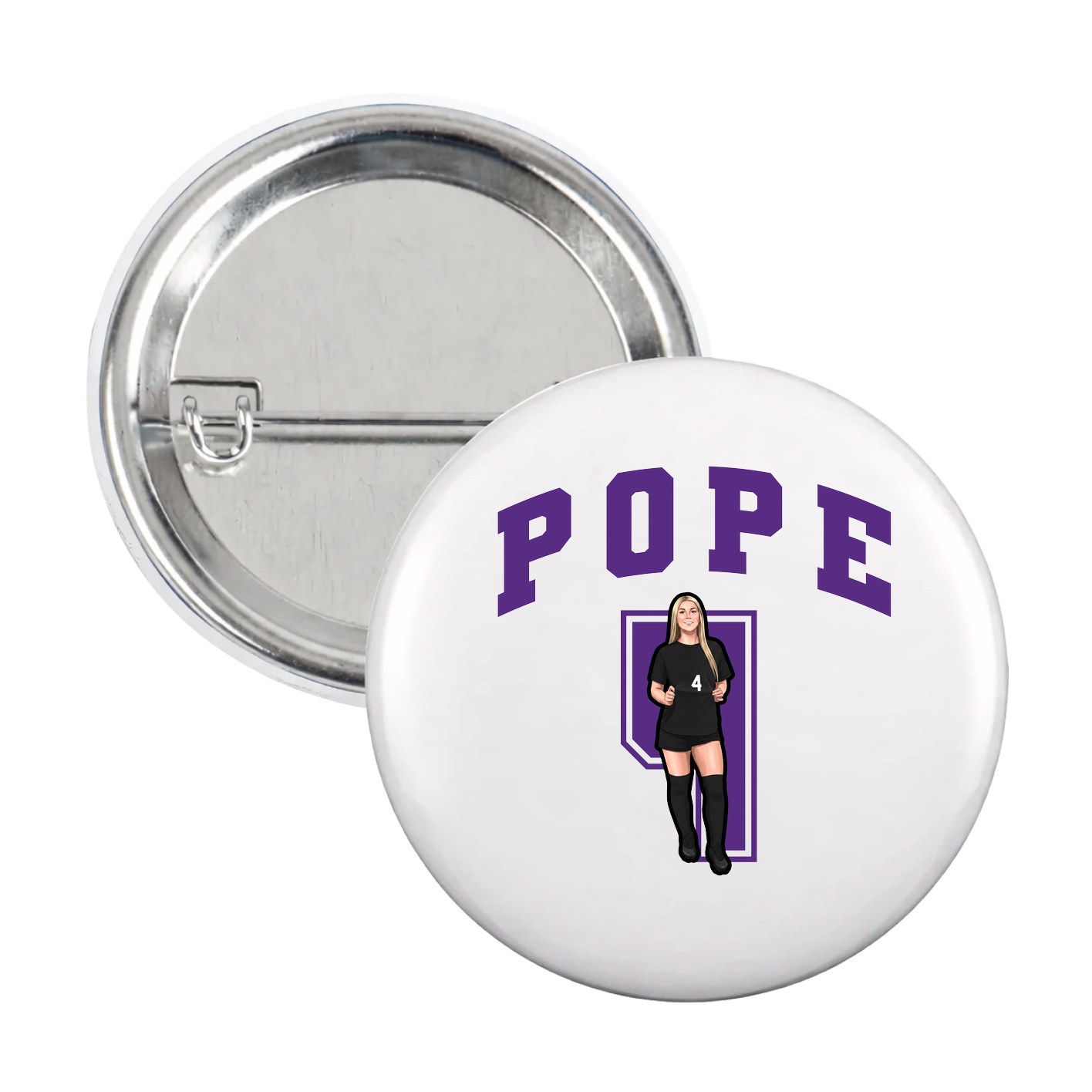 Game Day Button — Number in White