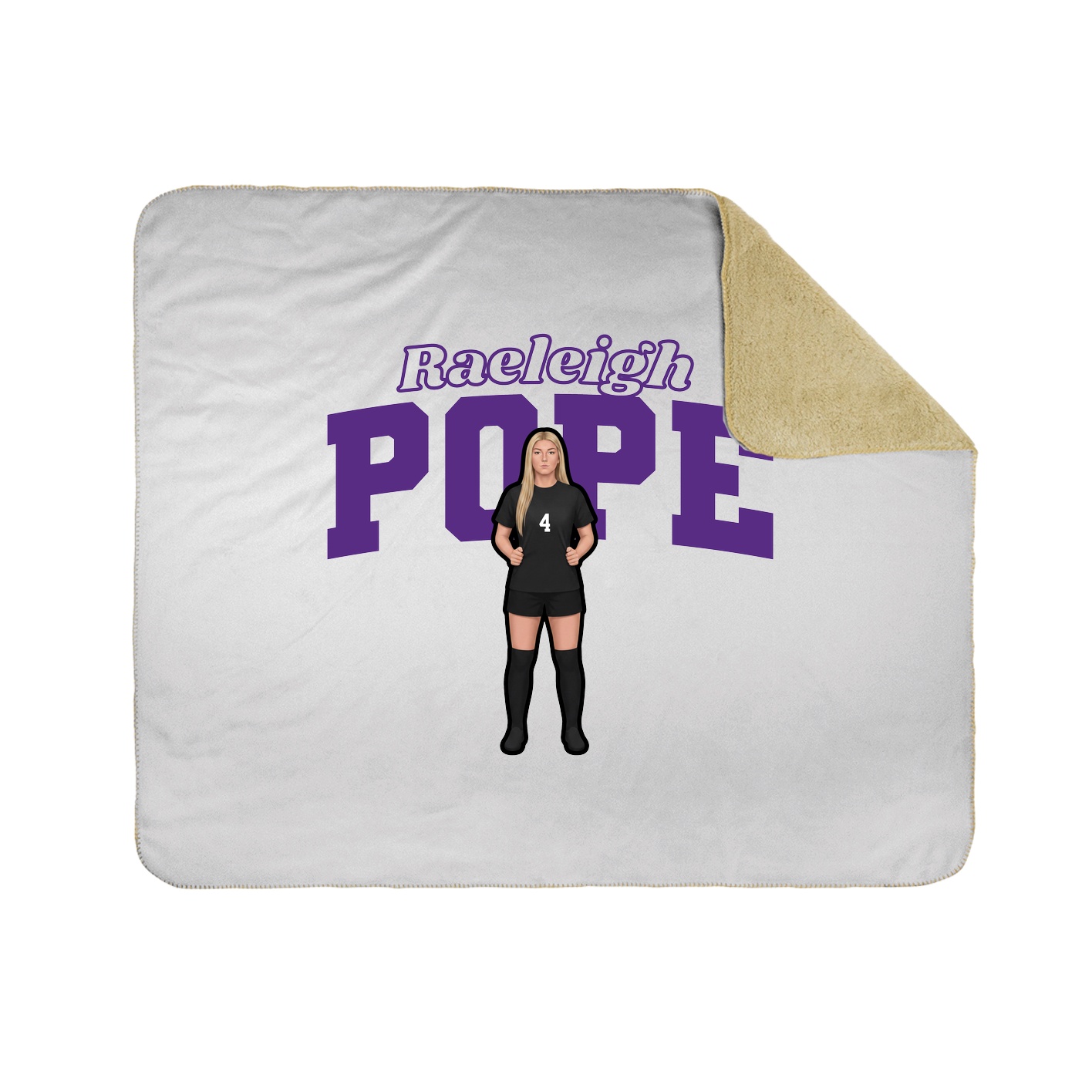 Throw Blanket — Name Arch in White