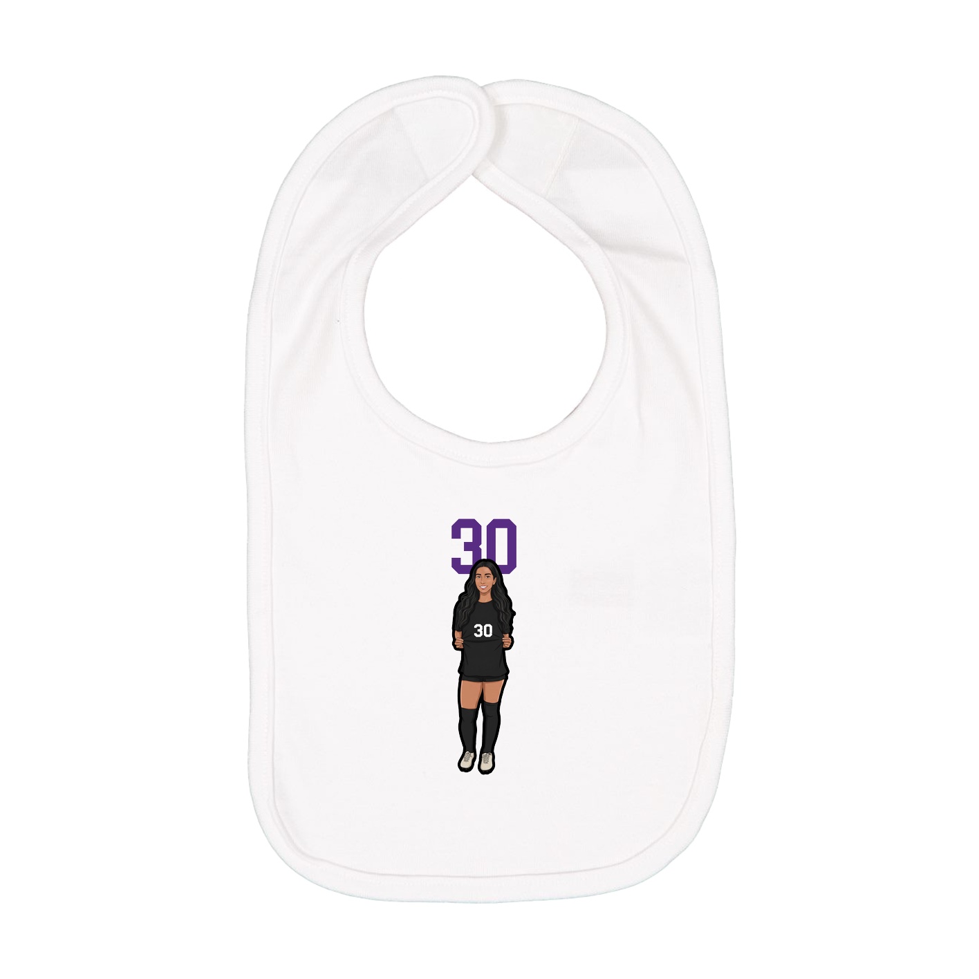 Infant Bib — Number Top in White