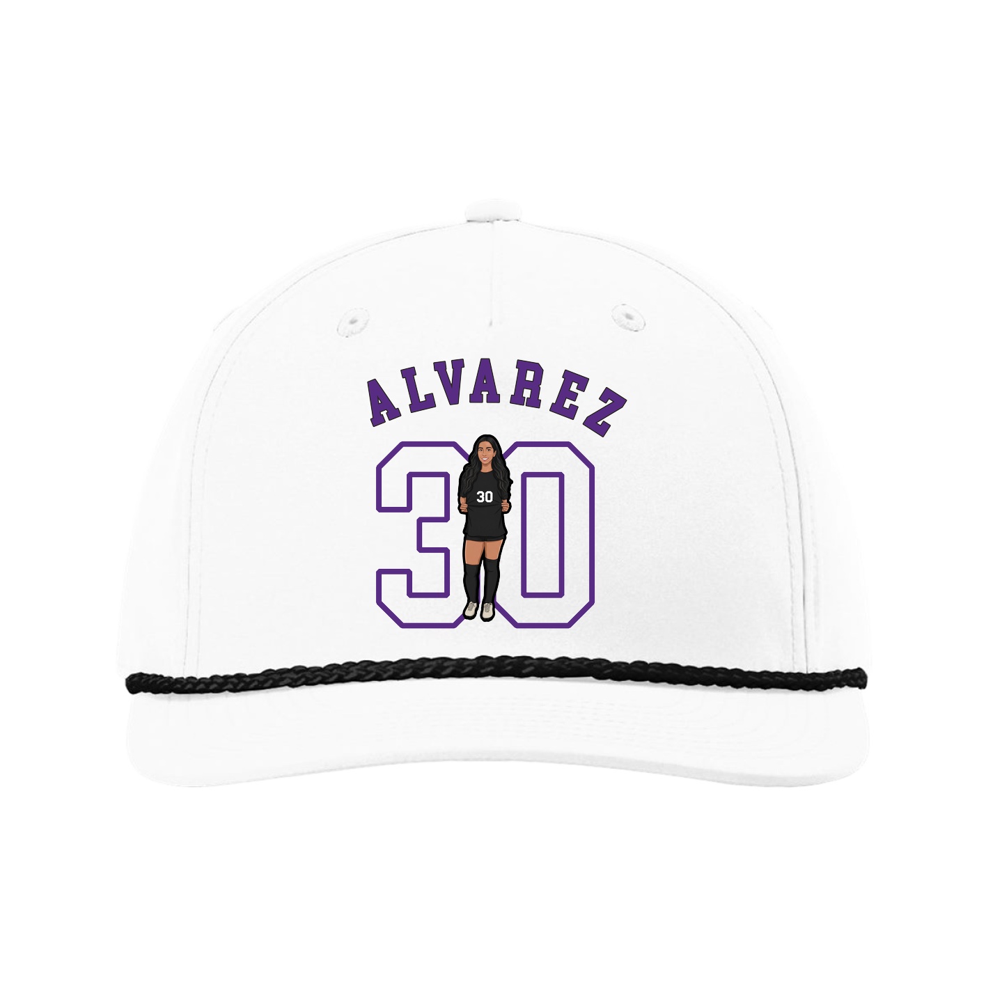 Five-Panel Classic Rope Cap — Shirsey Arch in White