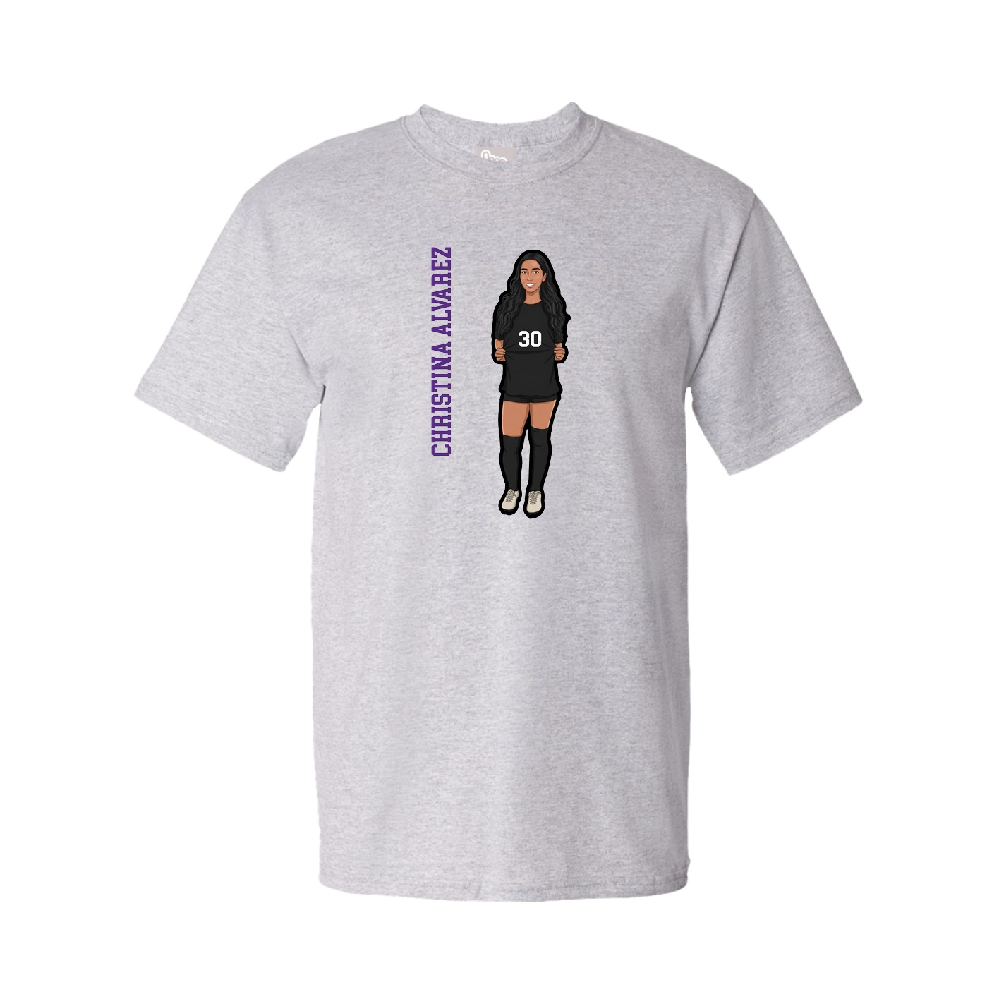 Tee — Name Vertical in Grey