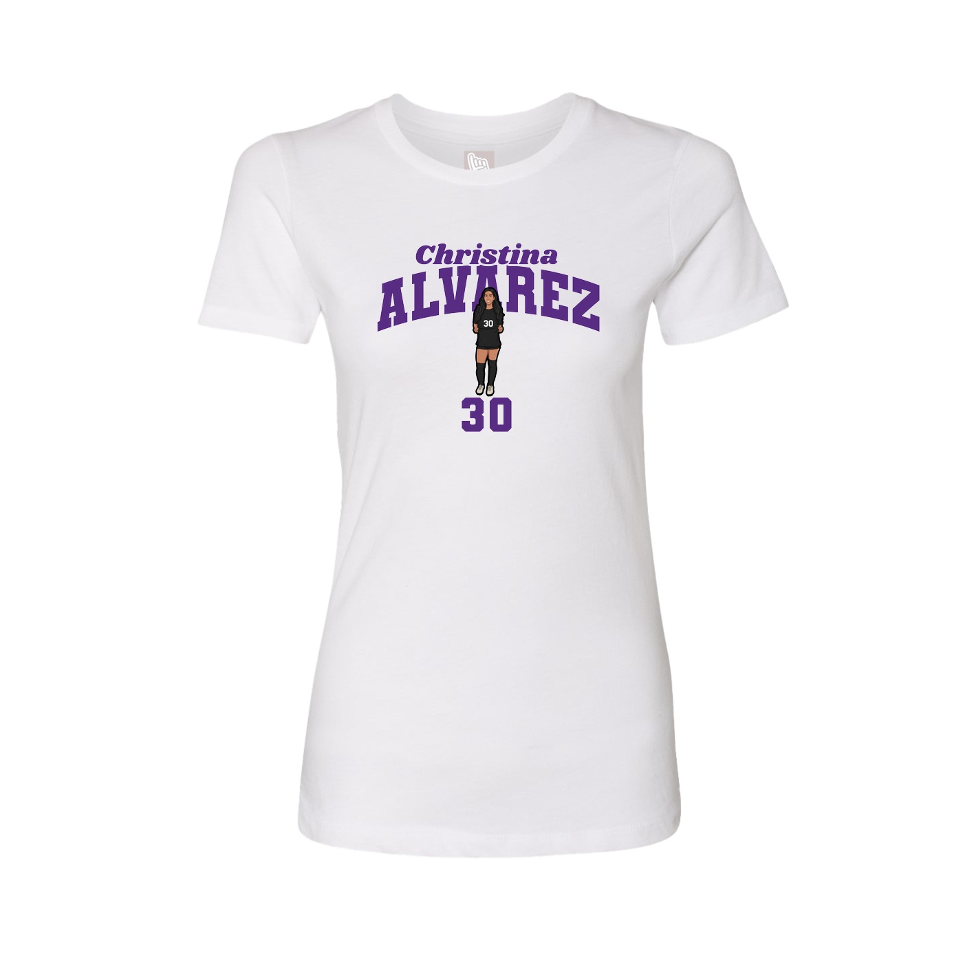 Fitted Women's Tee — Signature Arch in White