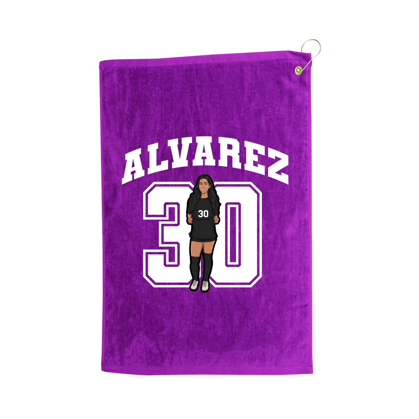 Golf Towel — Number in Purple