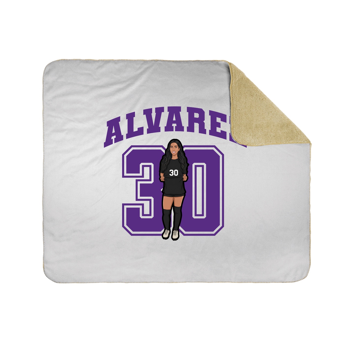 Throw Blanket — Number in White