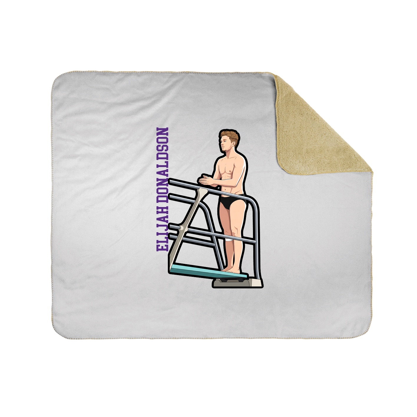 Throw Blanket — Name Vertical in White