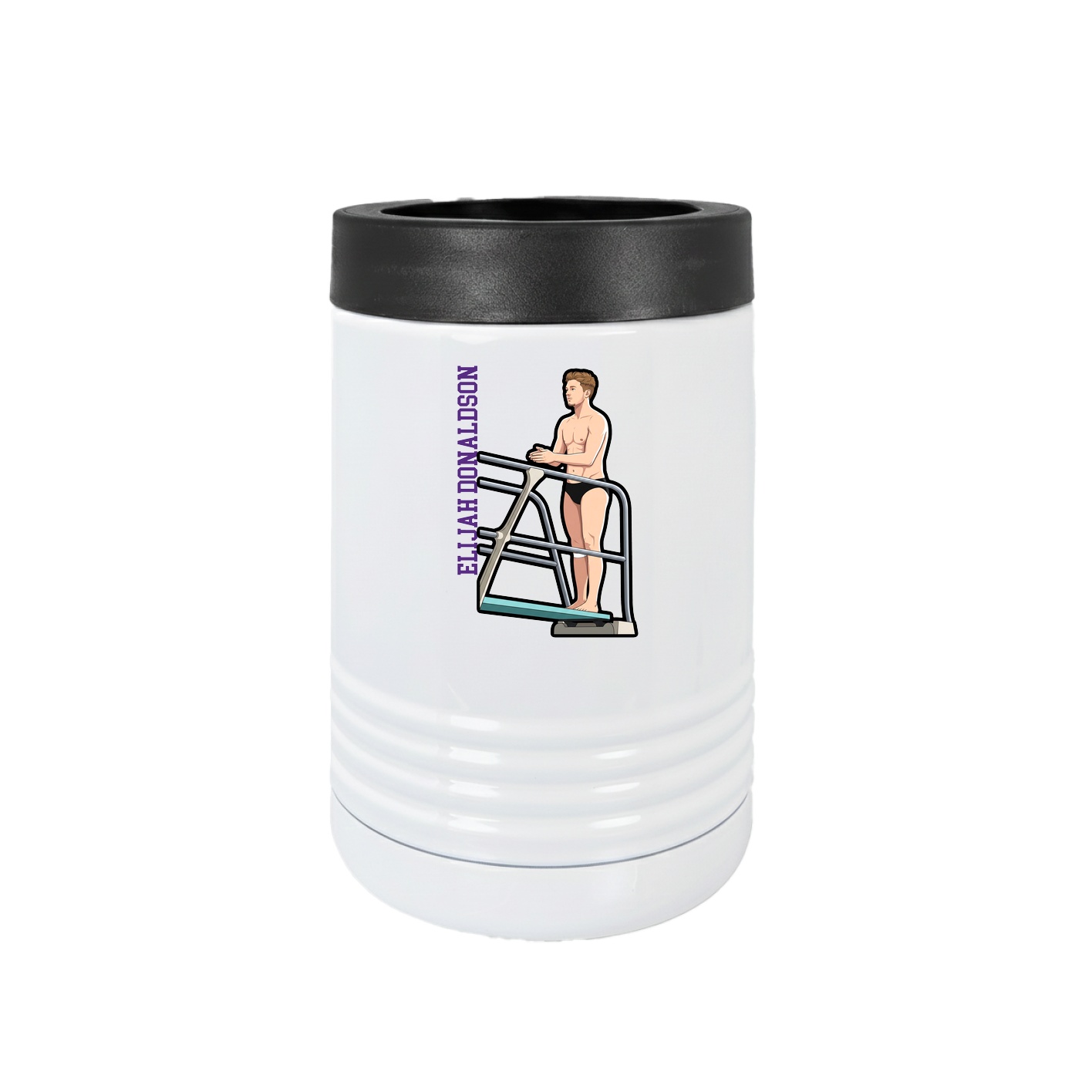 Beverage Holder — Name Vertical in White