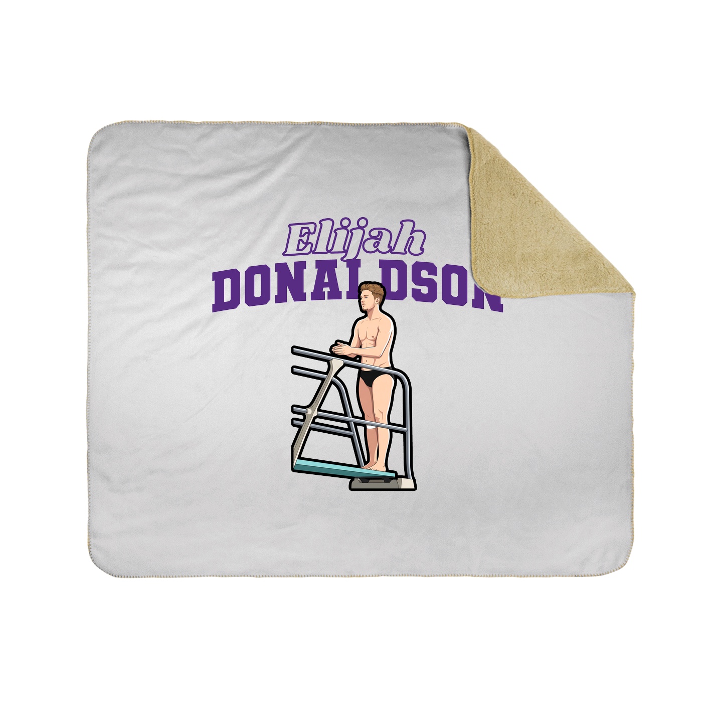 Throw Blanket — Name Arch in White