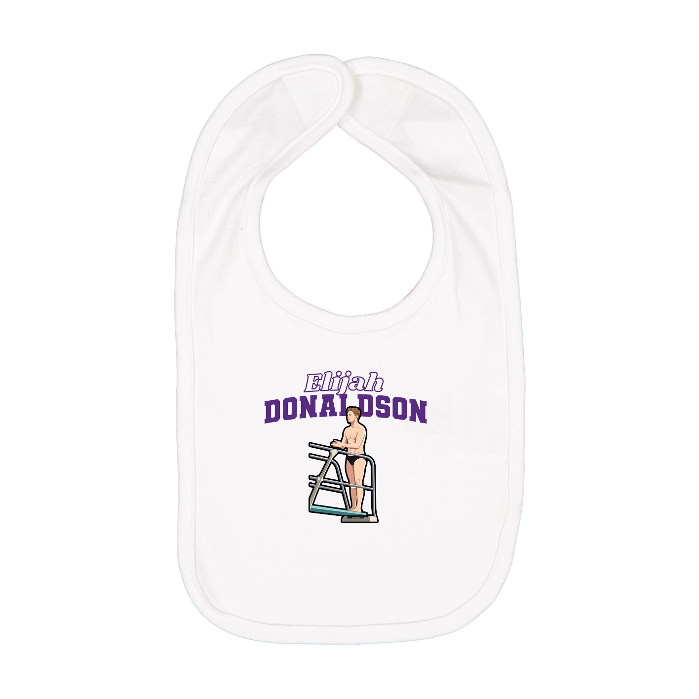 Infant Bib — Name Arch in White